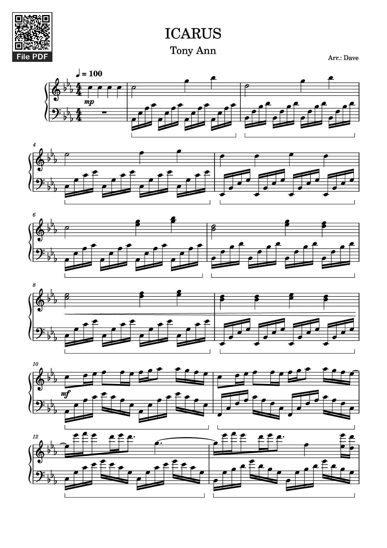 ICARUS Piano - Arr.: Dave