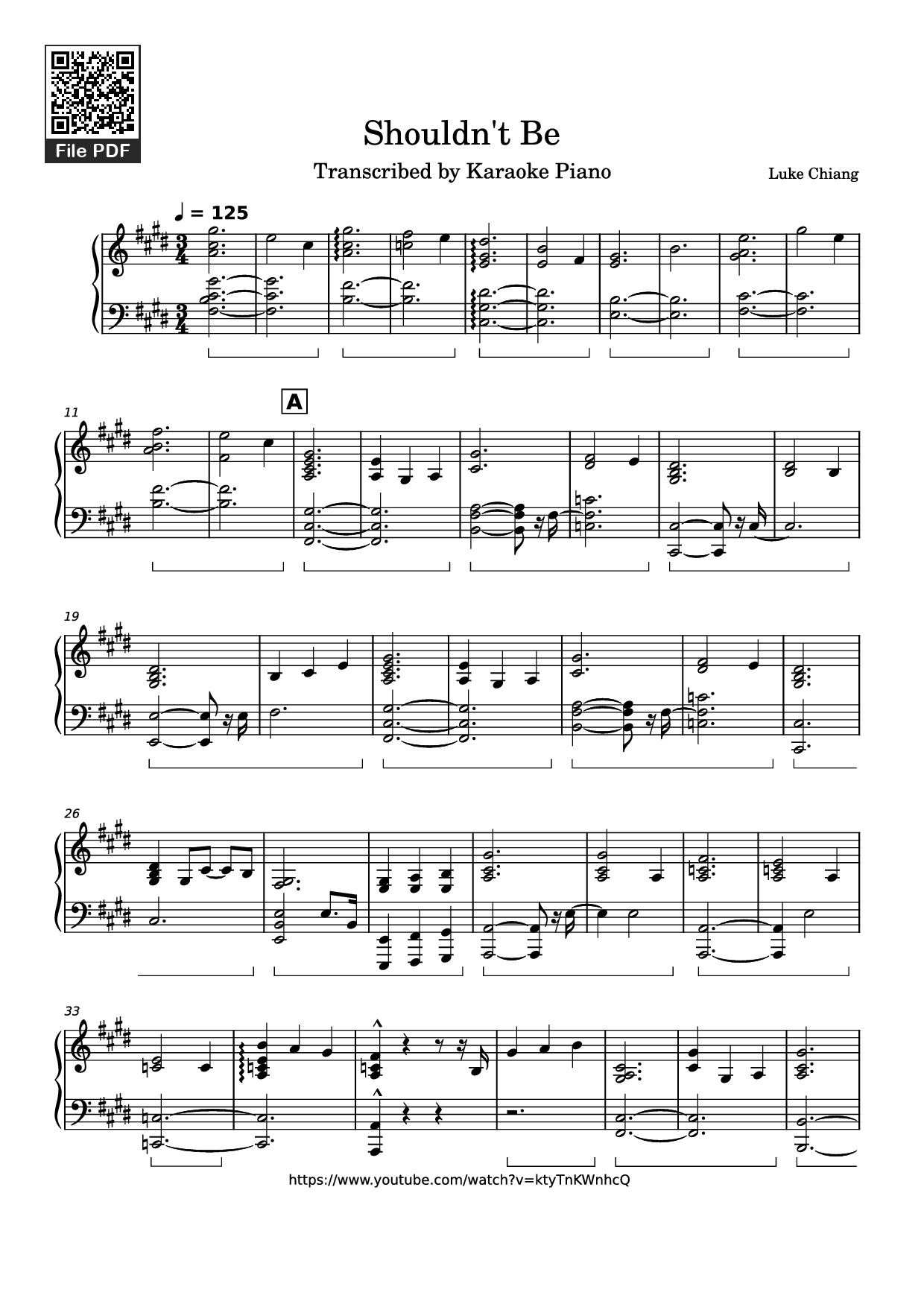 Page 1 of Sheet music PDF Piano Shouldn