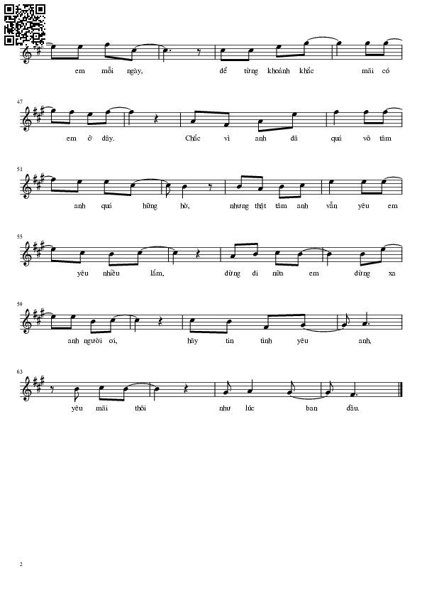 Page 2 of Sheet music PDF Hãy tin anh lần nữa - Thiên Dũng