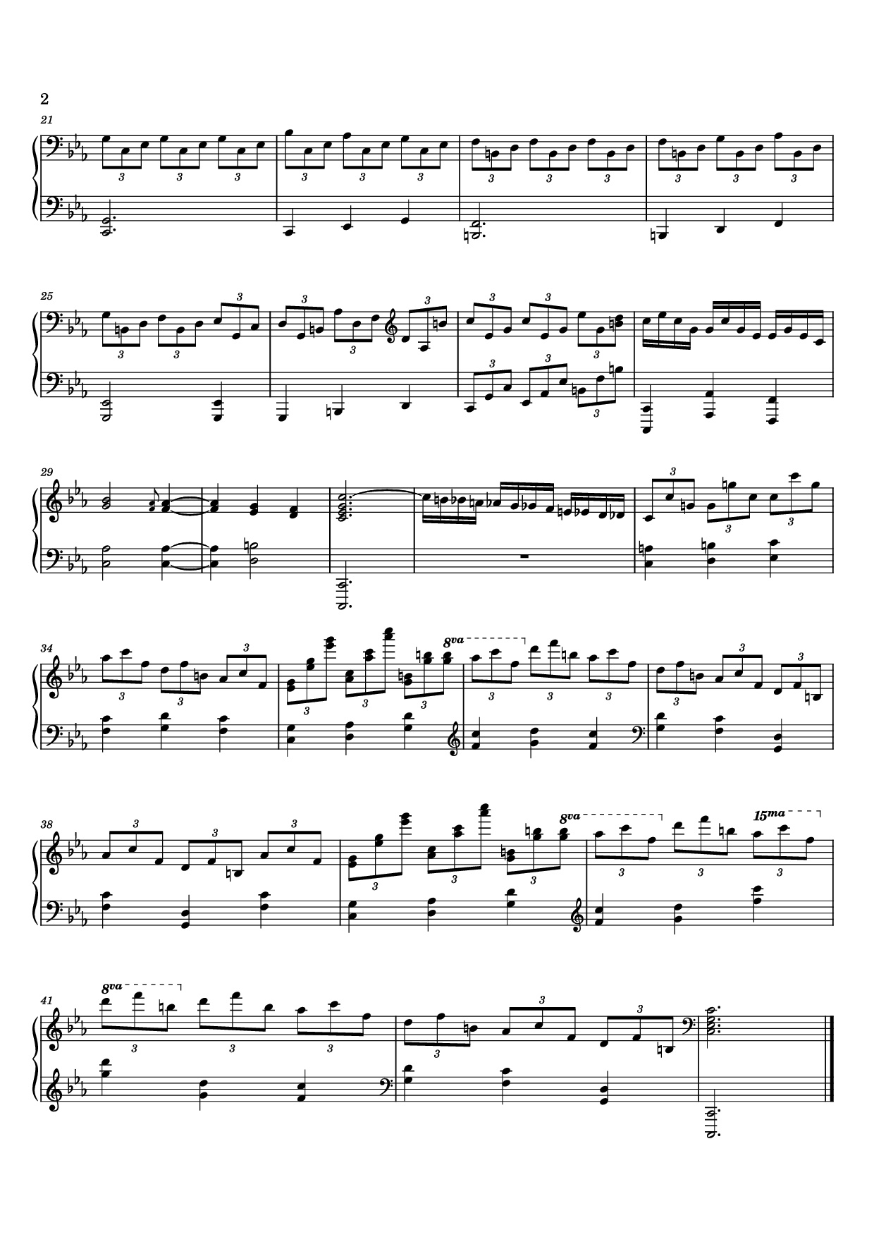 Page 2 of Sheet music PDF 12 Valses mélancoliques III - Dance of the Cranes - No. 1 in C Minor - Stephan Beneking