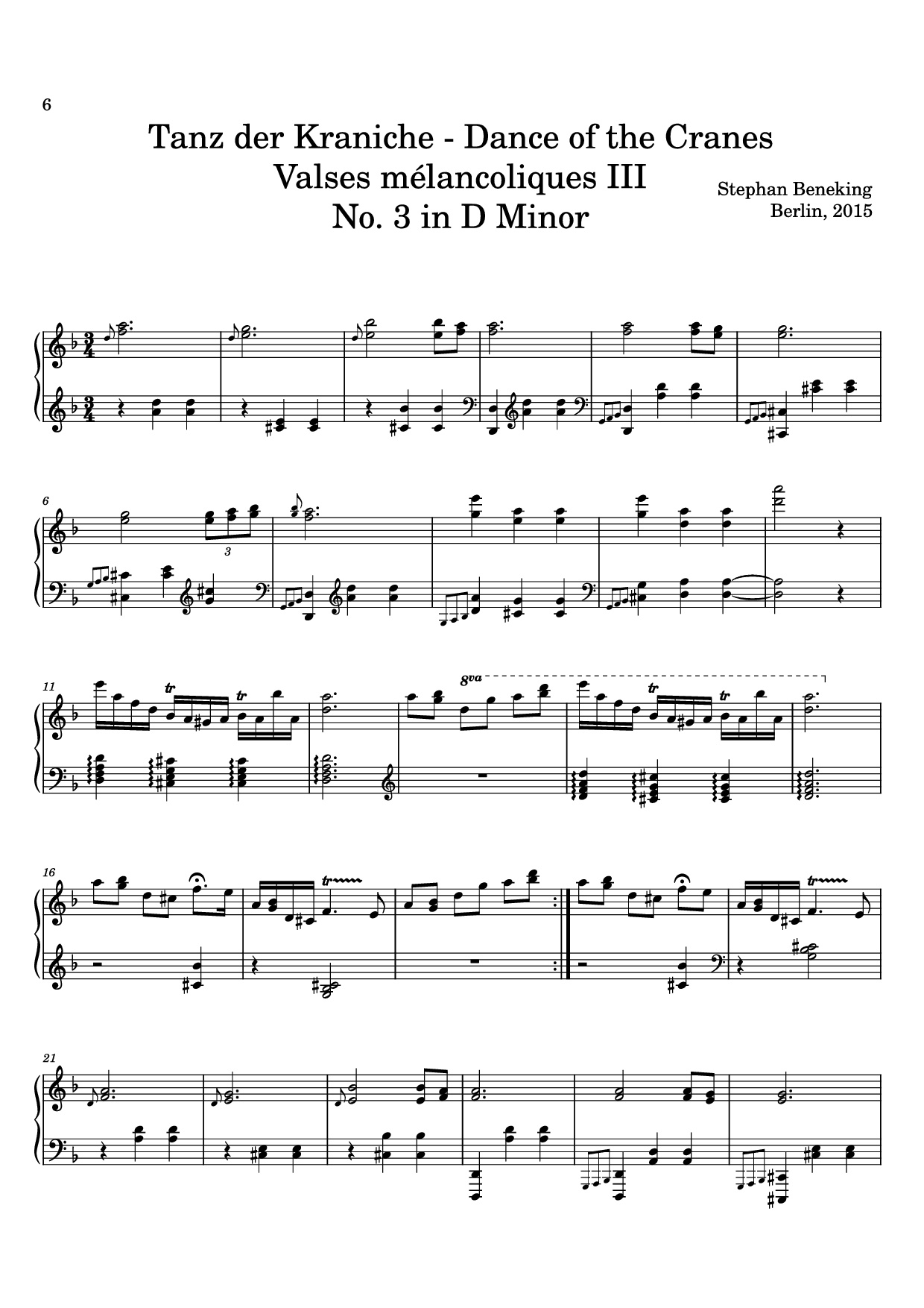 Page 6 of Sheet music PDF 12 Valses mélancoliques III - Dance of the Cranes - No. 1 in C Minor - Stephan Beneking