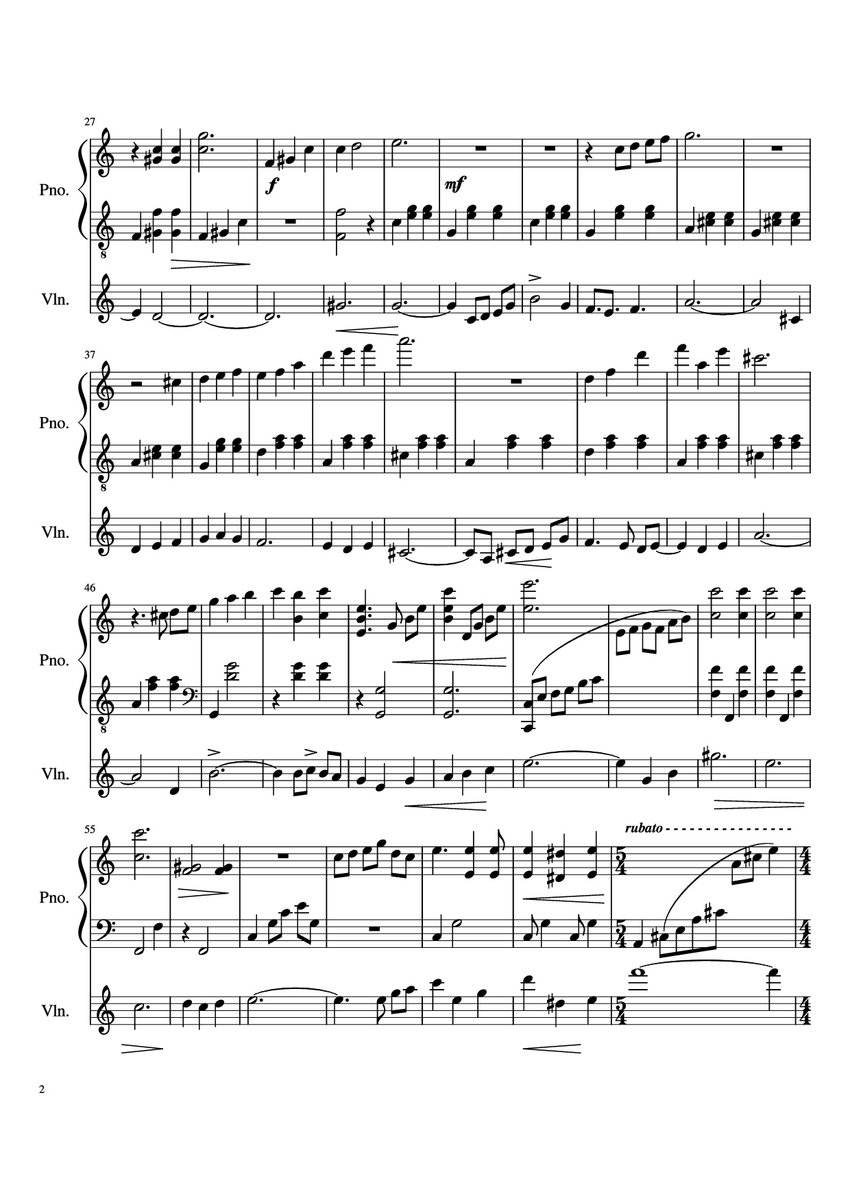 Page 2 of Sheet music PDF Piano DUET Piano - Pedro Silva