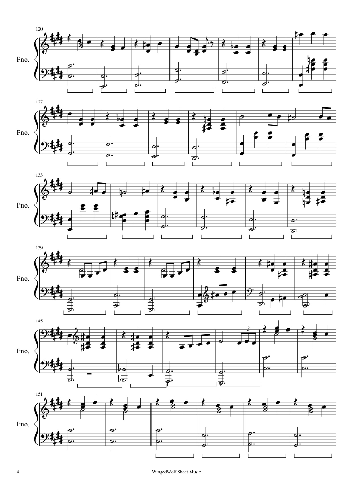 Page 4 of Sheet music PDF Piano Hijo de la Luna Piano - Originally by Mecano Covered by Octavio Vazquez