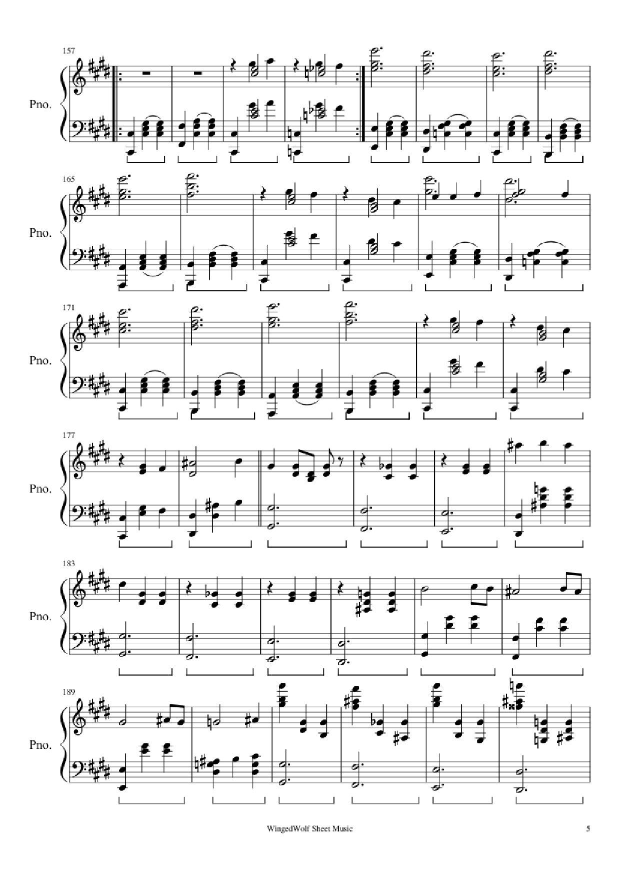 Page 5 of Sheet music PDF Piano Hijo de la Luna Piano - Originally by Mecano Covered by Octavio Vazquez