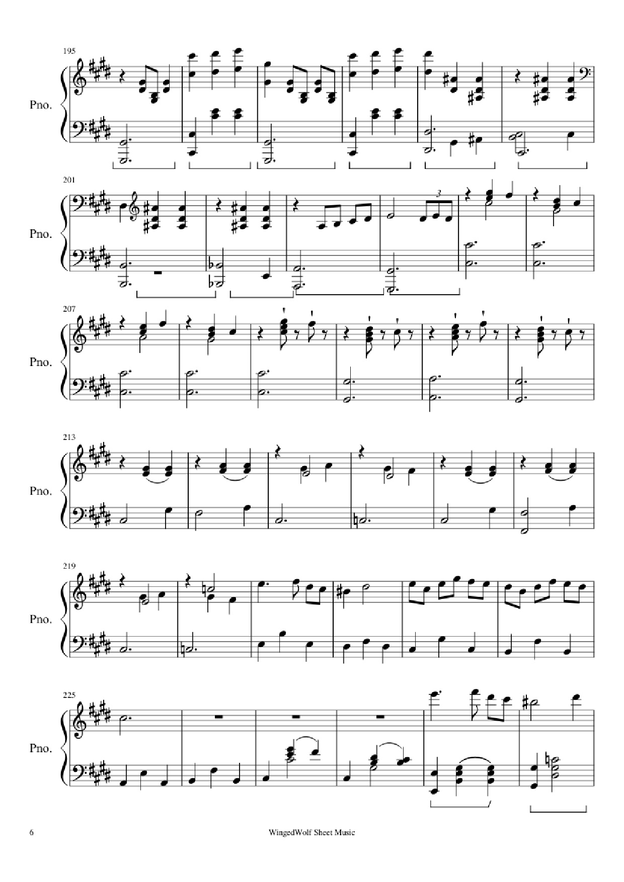 Page 6 of Sheet music PDF Piano Hijo de la Luna Piano - Originally by Mecano Covered by Octavio Vazquez