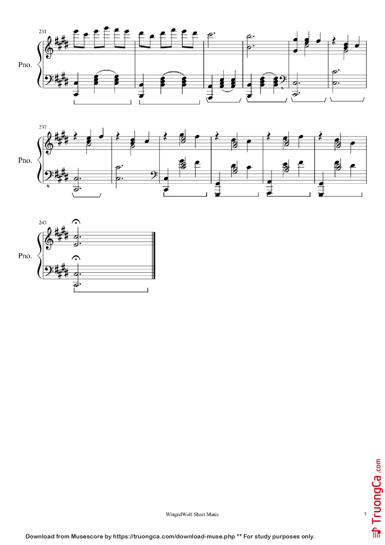 Page 7 of Sheet music PDF Piano Hijo de la Luna Piano - Originally by Mecano Covered by Octavio Vazquez
