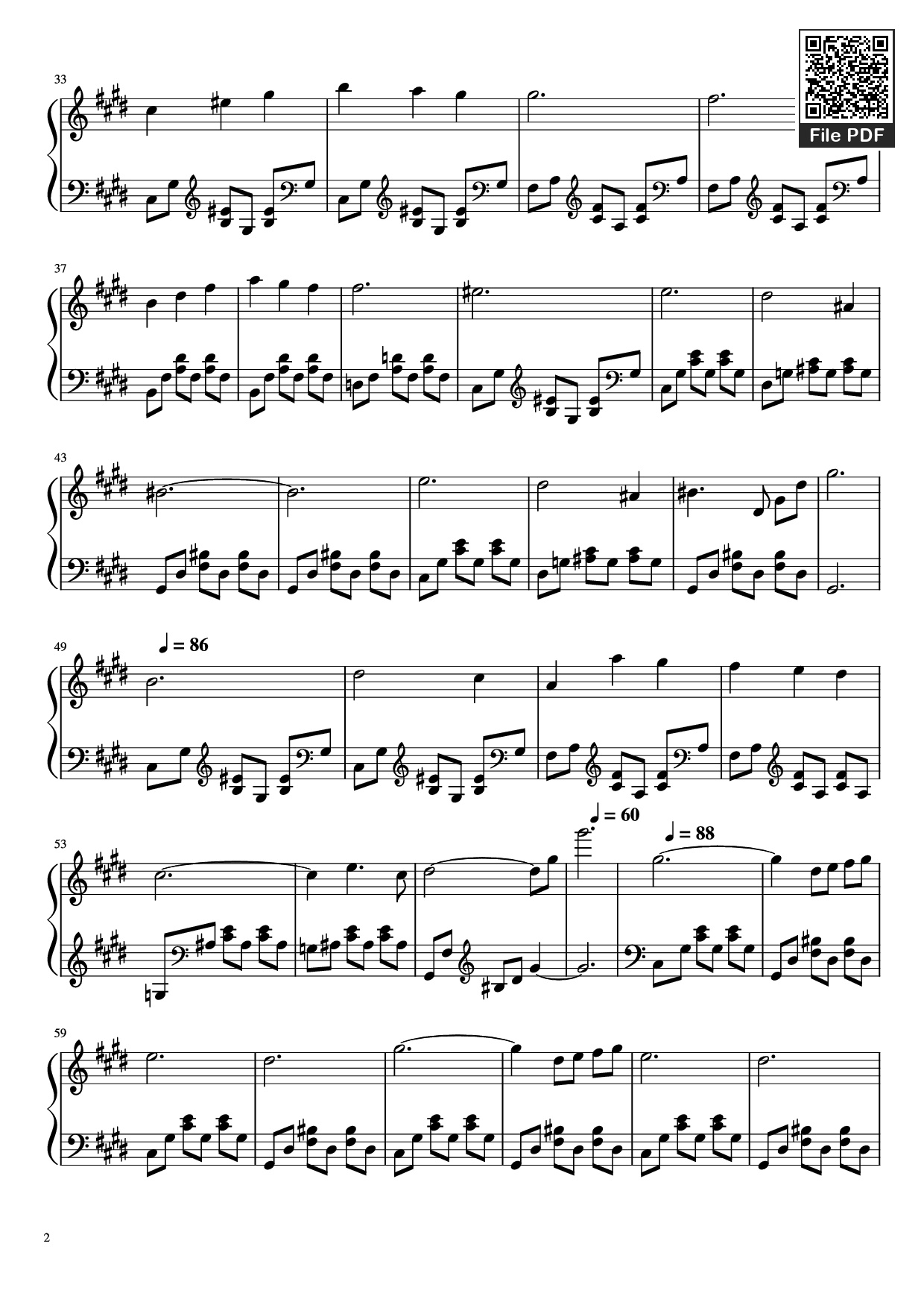 Page 2 of Sheet music PDF Piano La Petite Fille de La Mer Piano - Vangelis