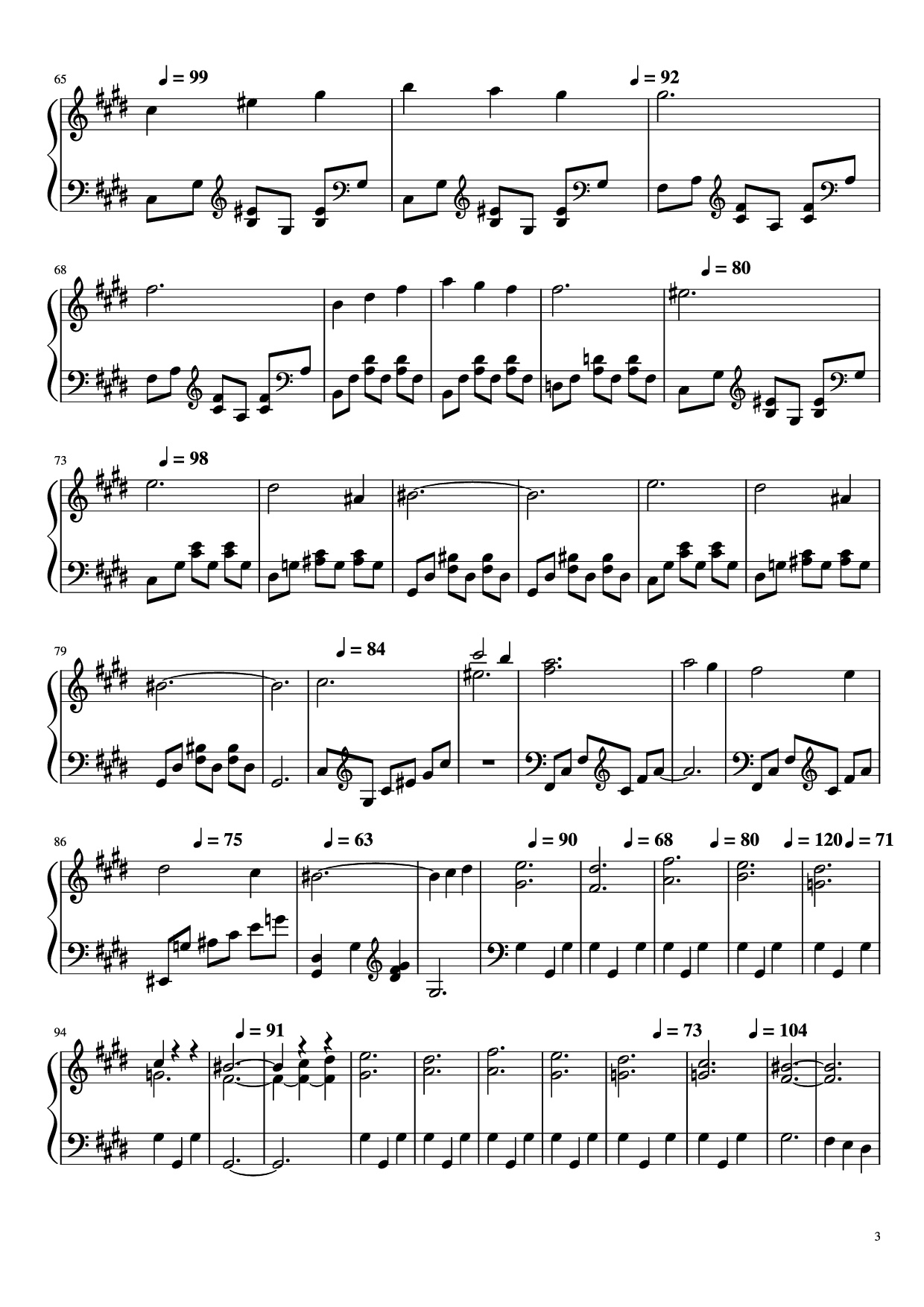 Page 3 of Sheet music PDF Piano La Petite Fille de La Mer Piano - Vangelis