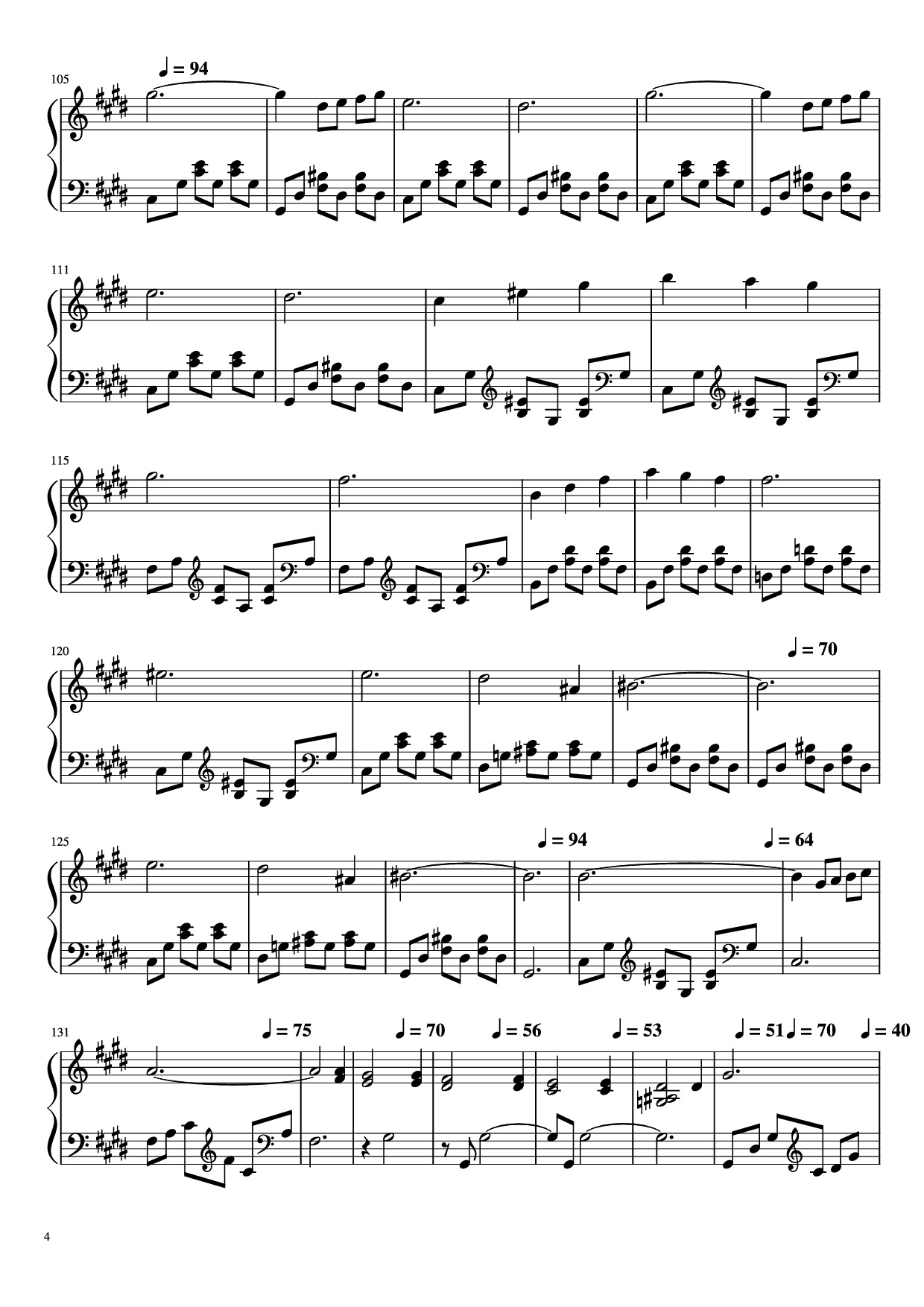 Page 4 of Sheet music PDF Piano La Petite Fille de La Mer Piano - Vangelis