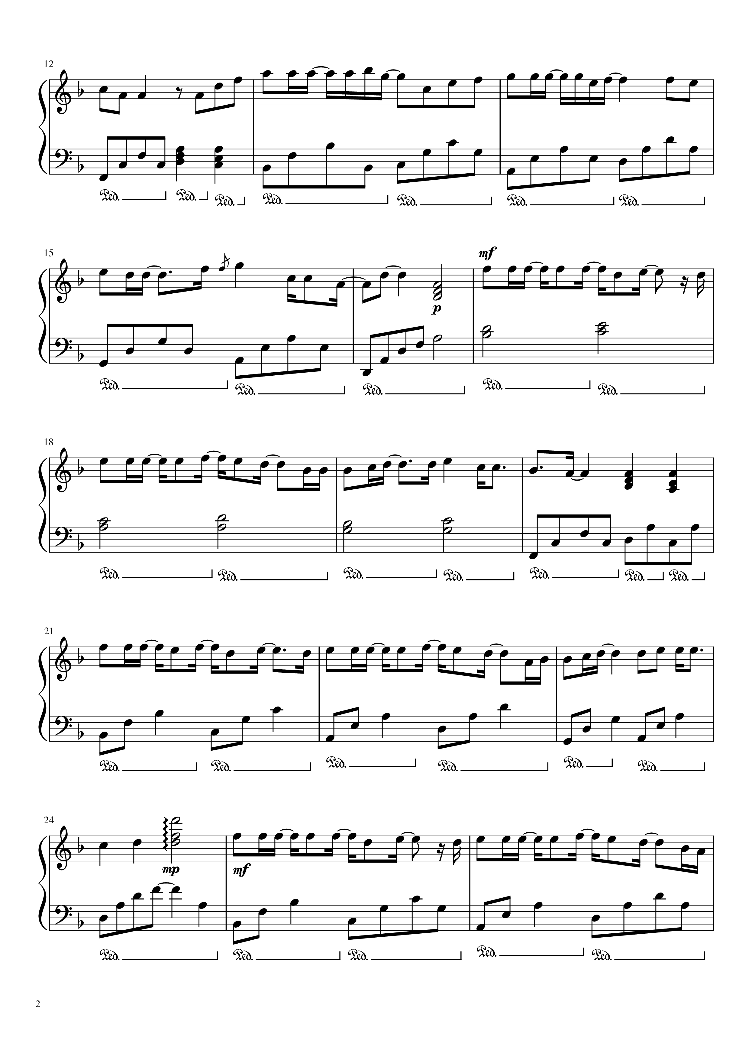 Page 2 of Sheet music PDF Piano Cause I Love You Piano - Noo Phước Thịnh