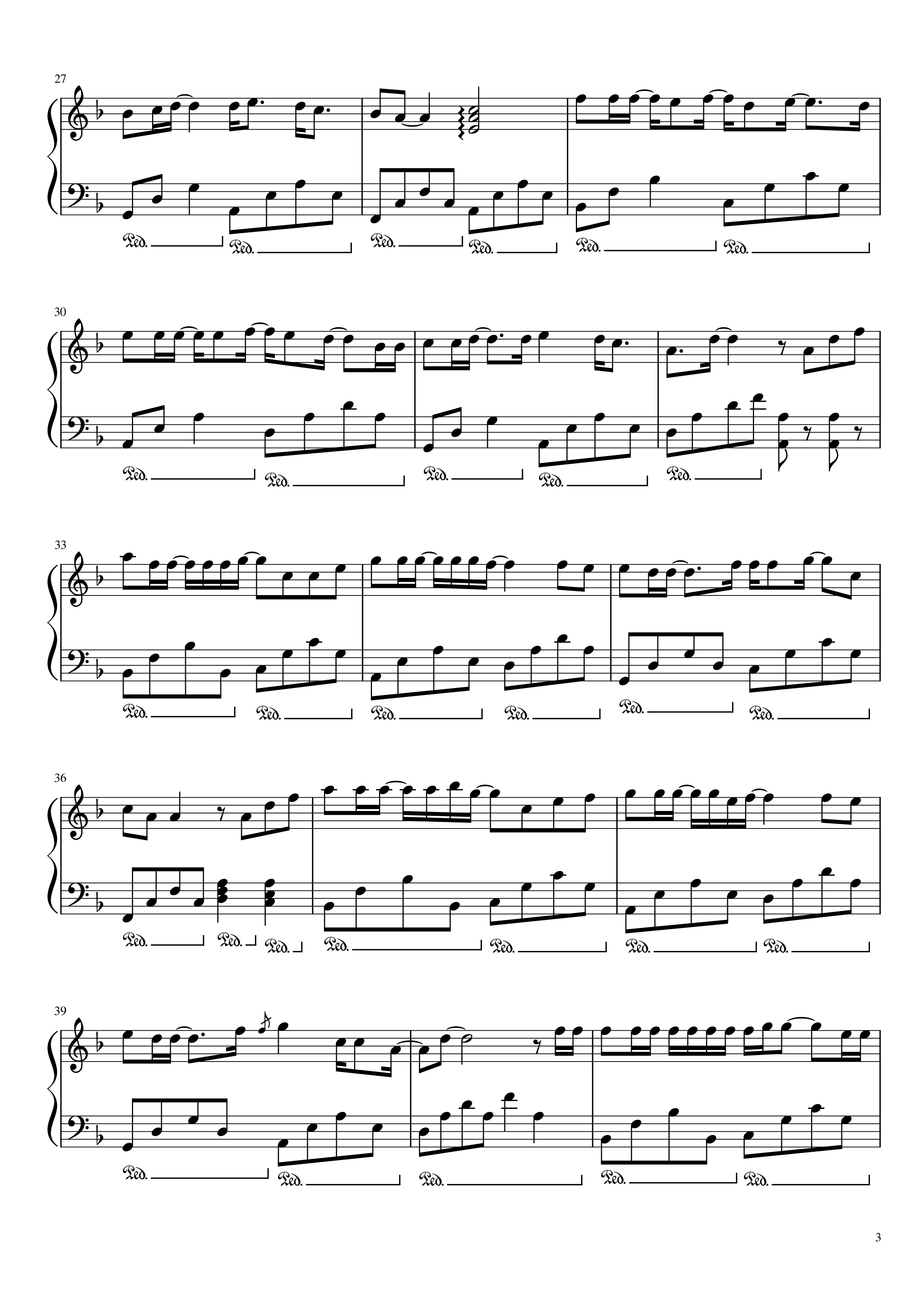 Page 3 of Sheet music PDF Piano Cause I Love You Piano - Noo Phước Thịnh