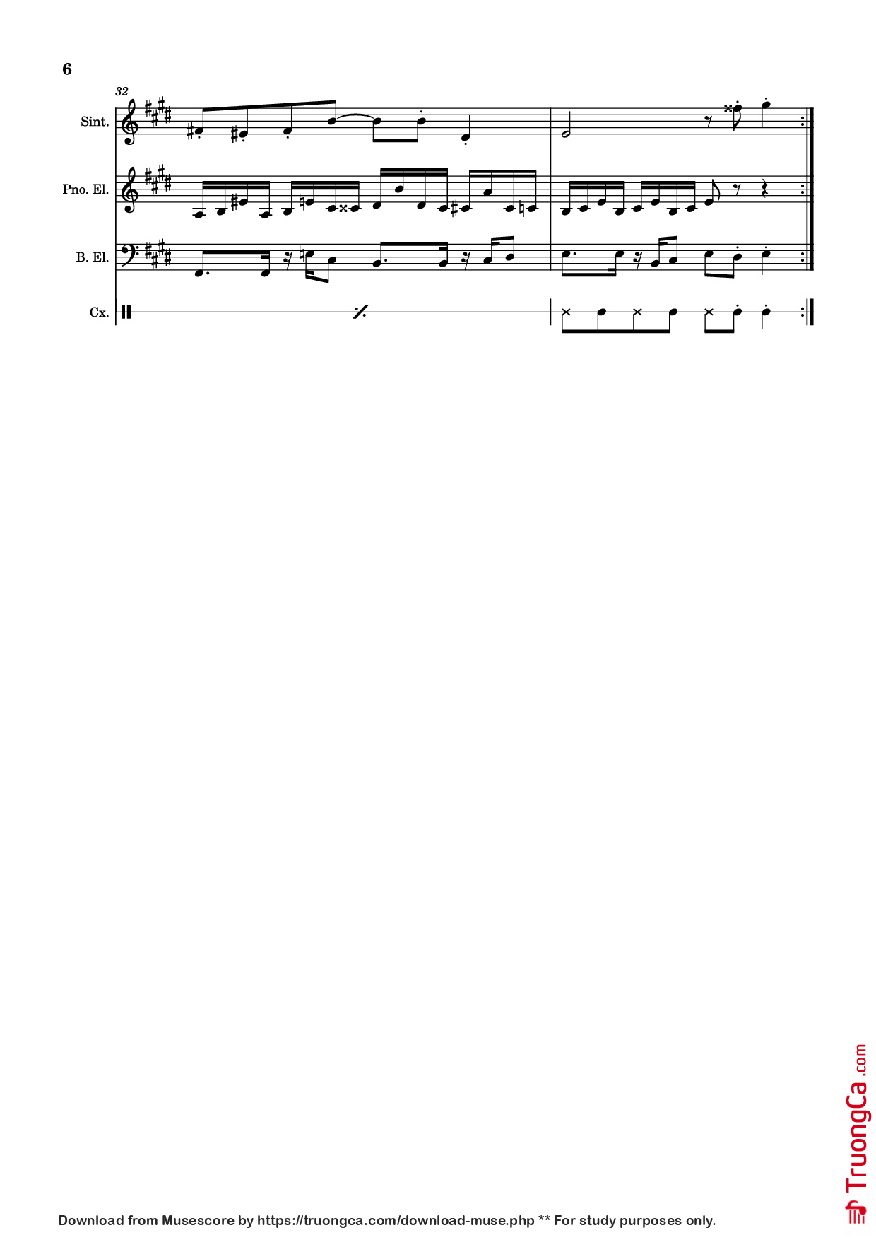 Page 6 of Sheet music PDF Piano Guitar Tab Athletic theme Piano - Kazumi Totaka