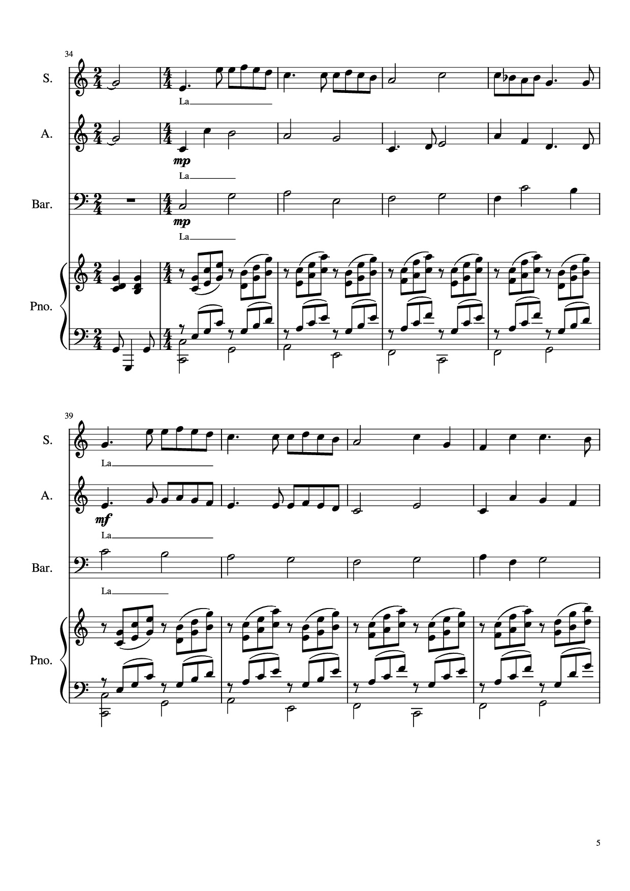 Page 5 of Sheet music PDF Piano 風吹雞蛋殼 Winds Scatter the Eggshells Piano - Undefined