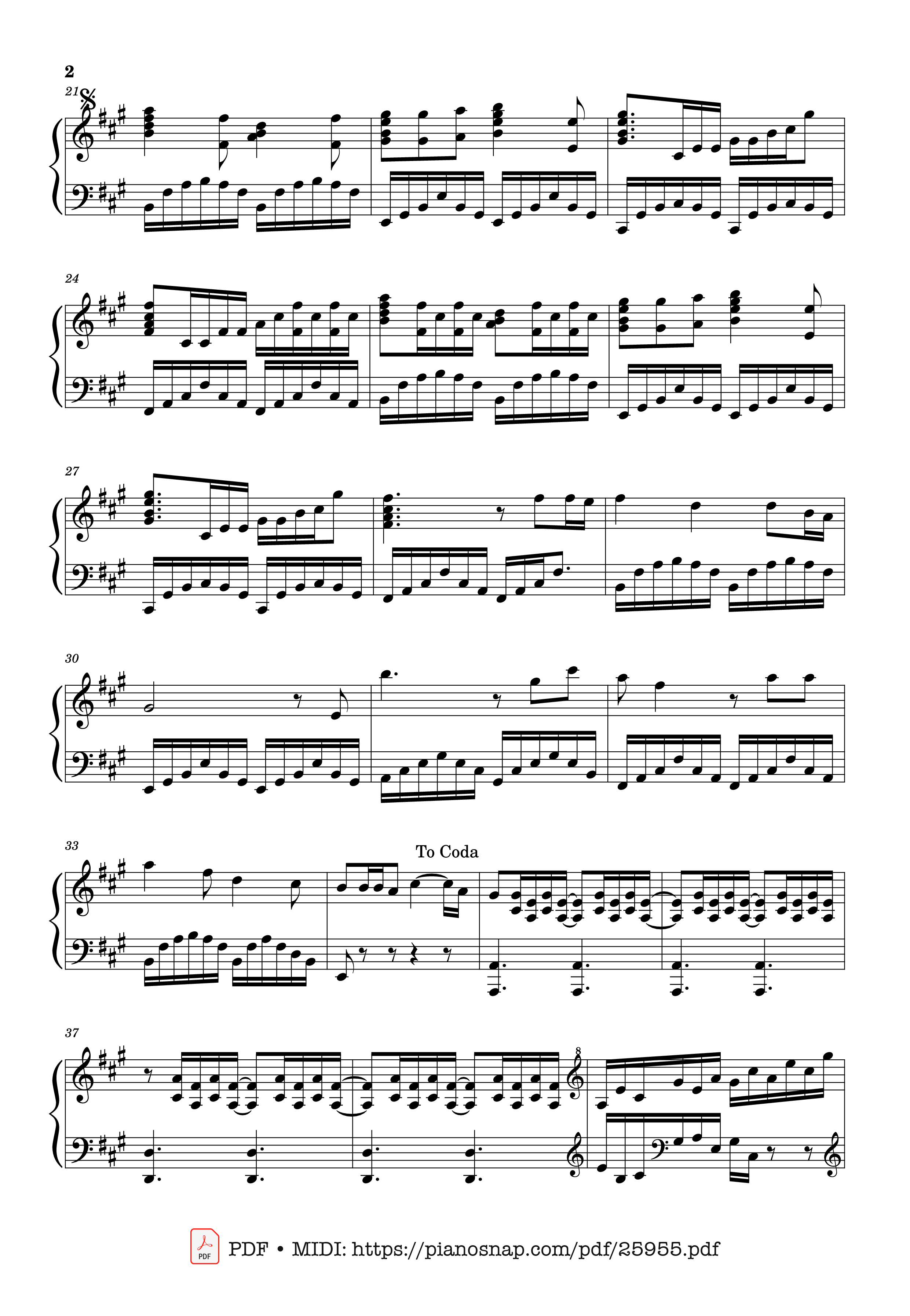 Page 2 of Sheet music PDF Piano Die with a smile Piano - Lady Gaga/Bruno Mars