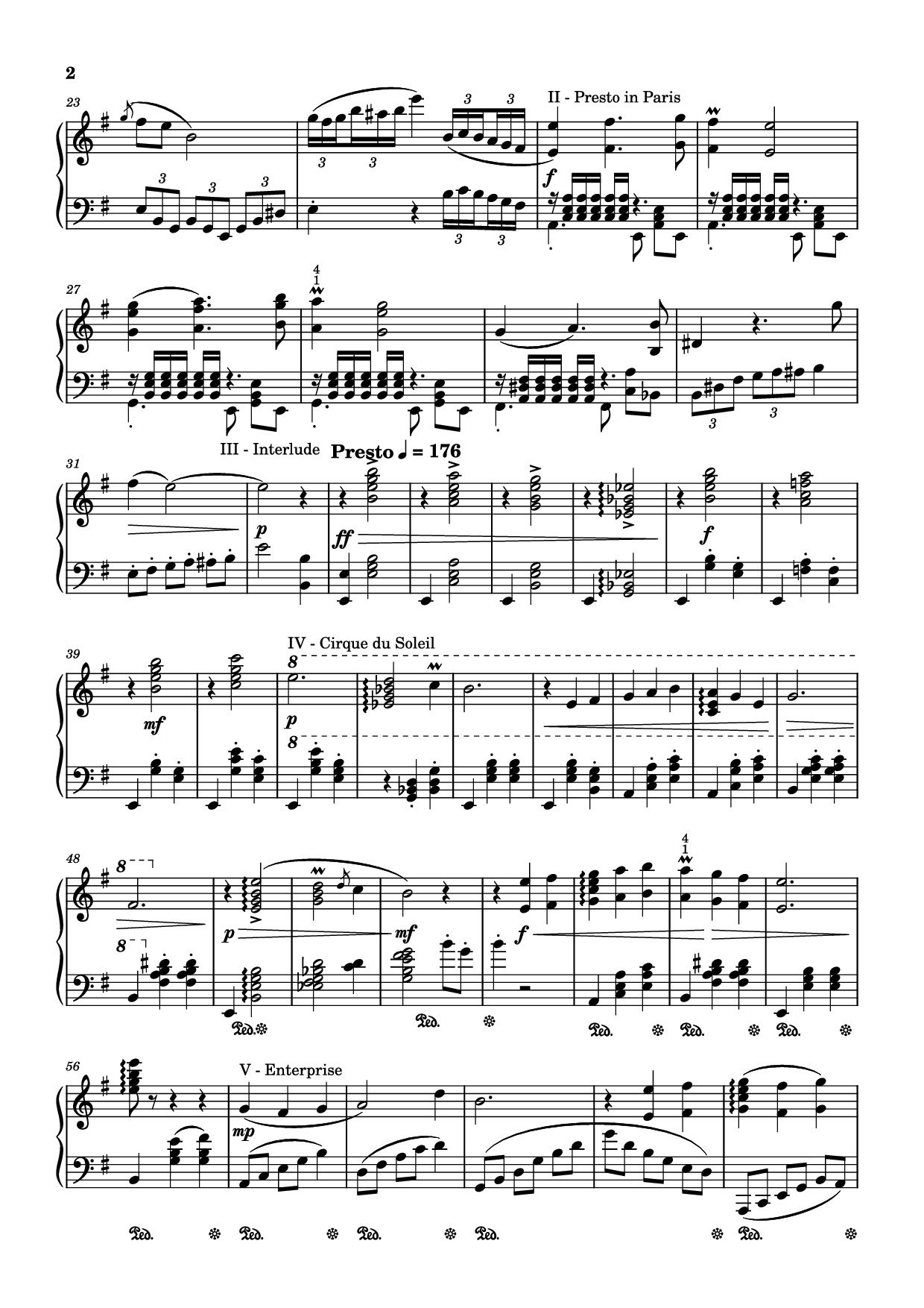 Page 2 of Sheet music PDF Piano Fontaine Theme Piano - Comp.Yu-Peng Chen