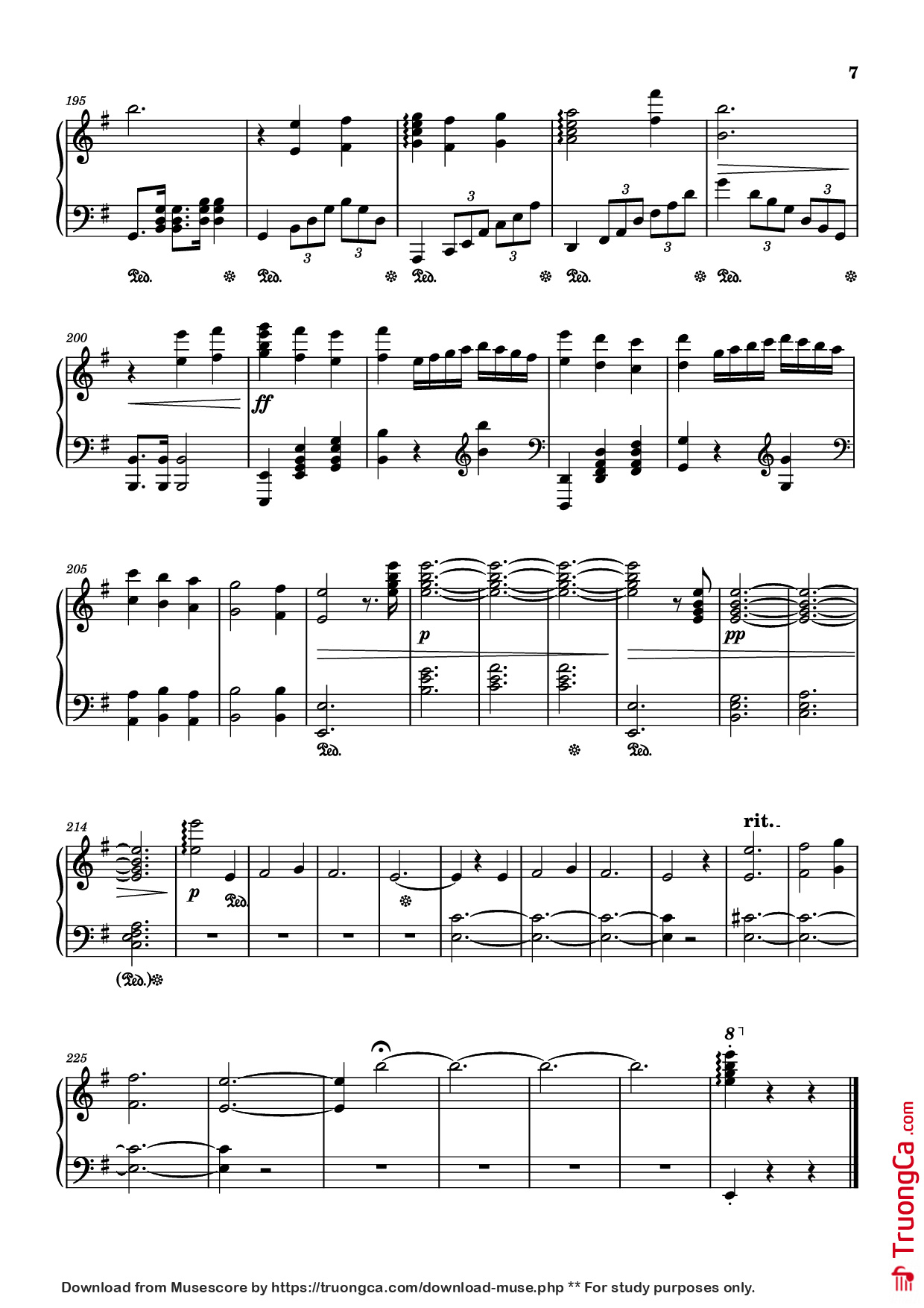 Page 7 of Sheet music PDF Piano Fontaine Theme Piano - Comp.Yu-Peng Chen