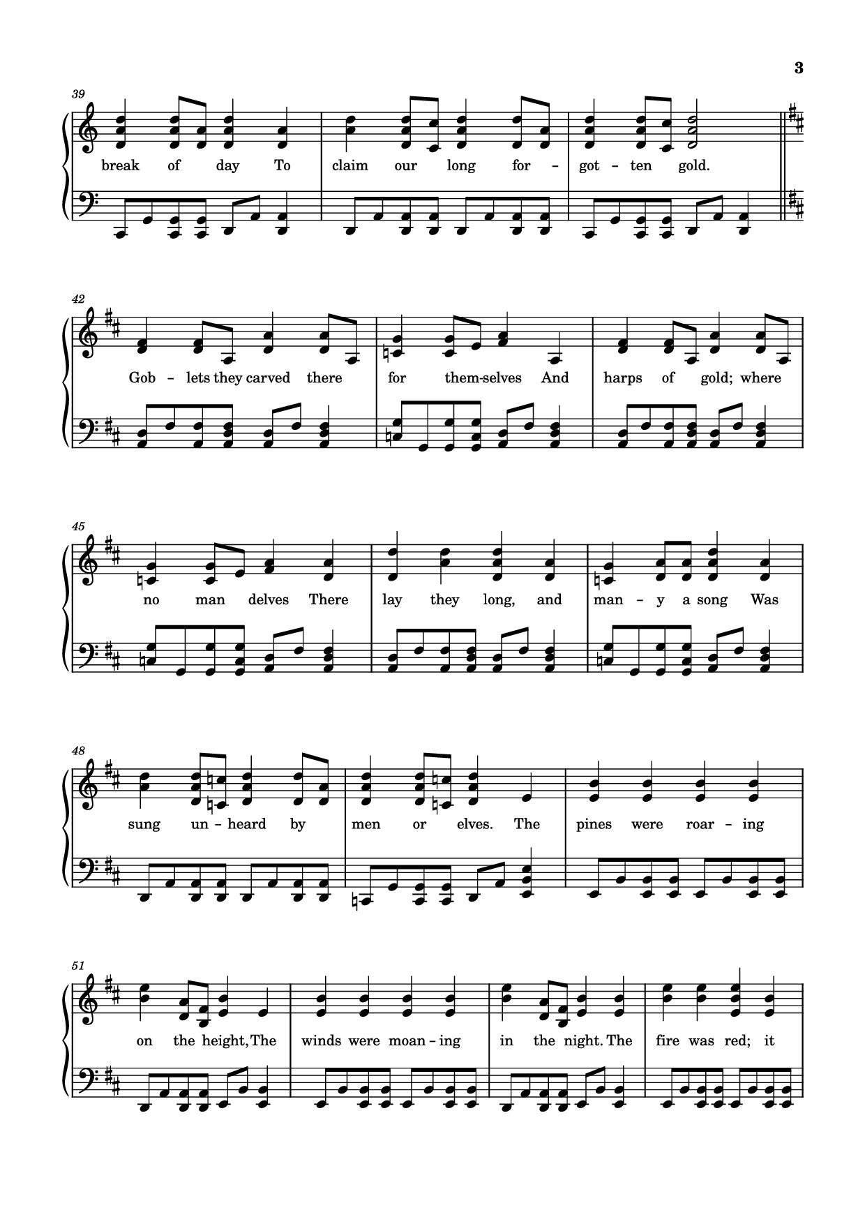 Page 3 of Sheet music PDF Over the Misty Mountains Cold Piano - Music Bee
