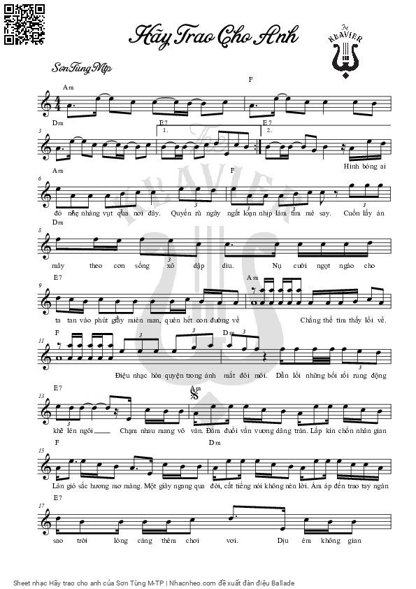 Page 5 of Sheet music PDF Hãy trao cho anh - Sơn Tùng M-TP