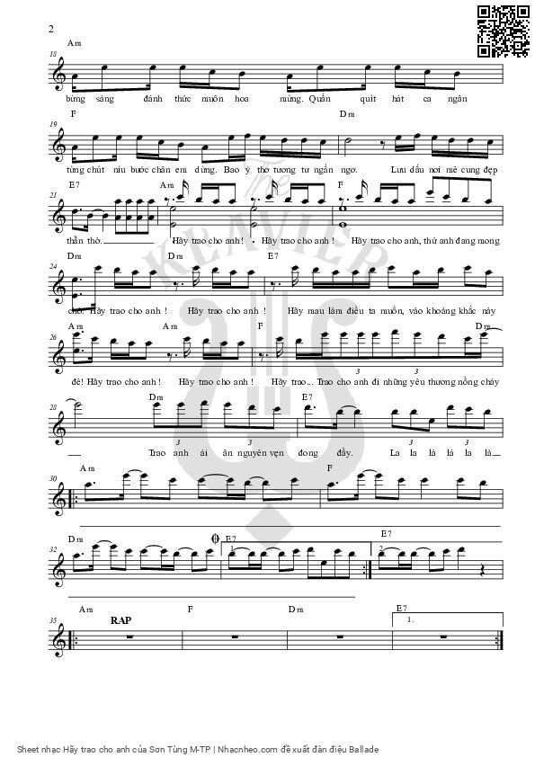 Page 6 of Sheet music PDF Hãy trao cho anh - Sơn Tùng M-TP