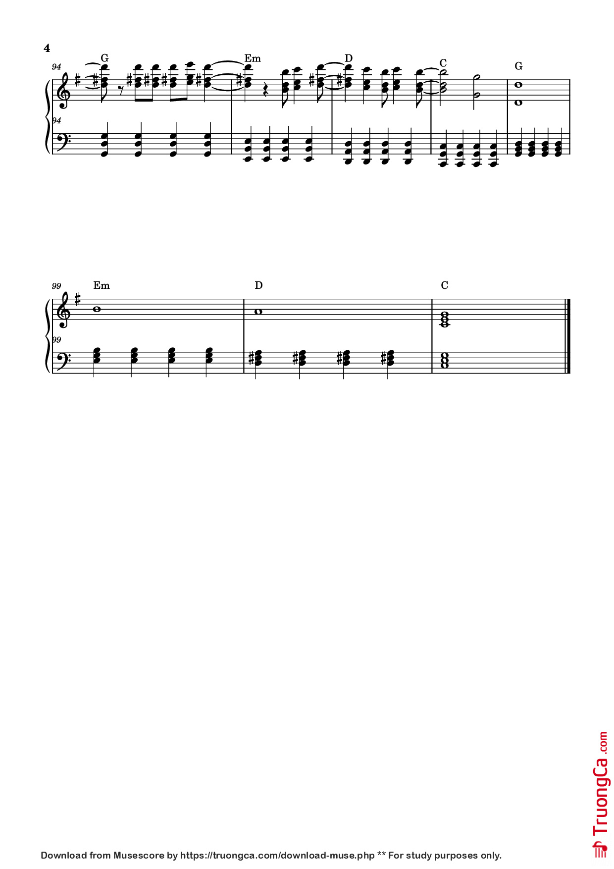 Page 4 of Sheet music PDF Piano Another love Piano - Tom Odell