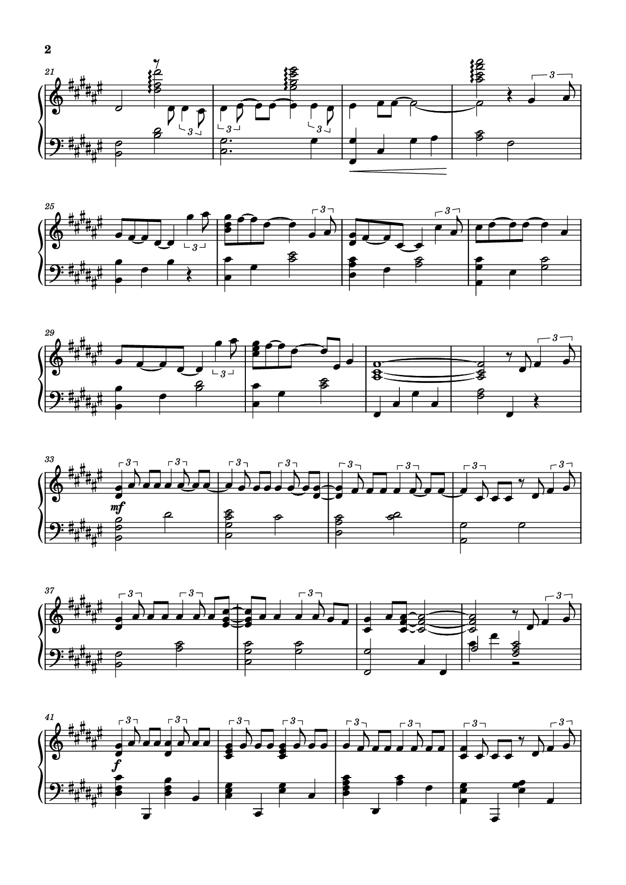 Page 2 of Sheet music PDF Piano Secret Base~君がくれたもの~ Piano - 作曲 / 编排