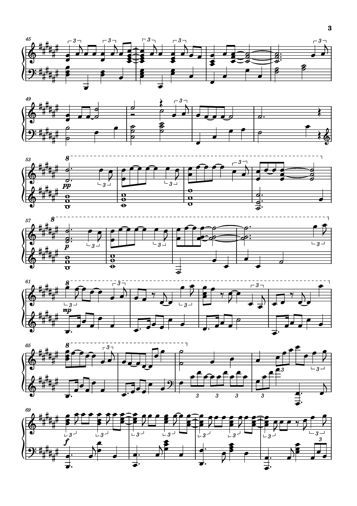 Page 3 of Sheet music PDF Piano Secret Base~君がくれたもの~ Piano - 作曲 / 编排