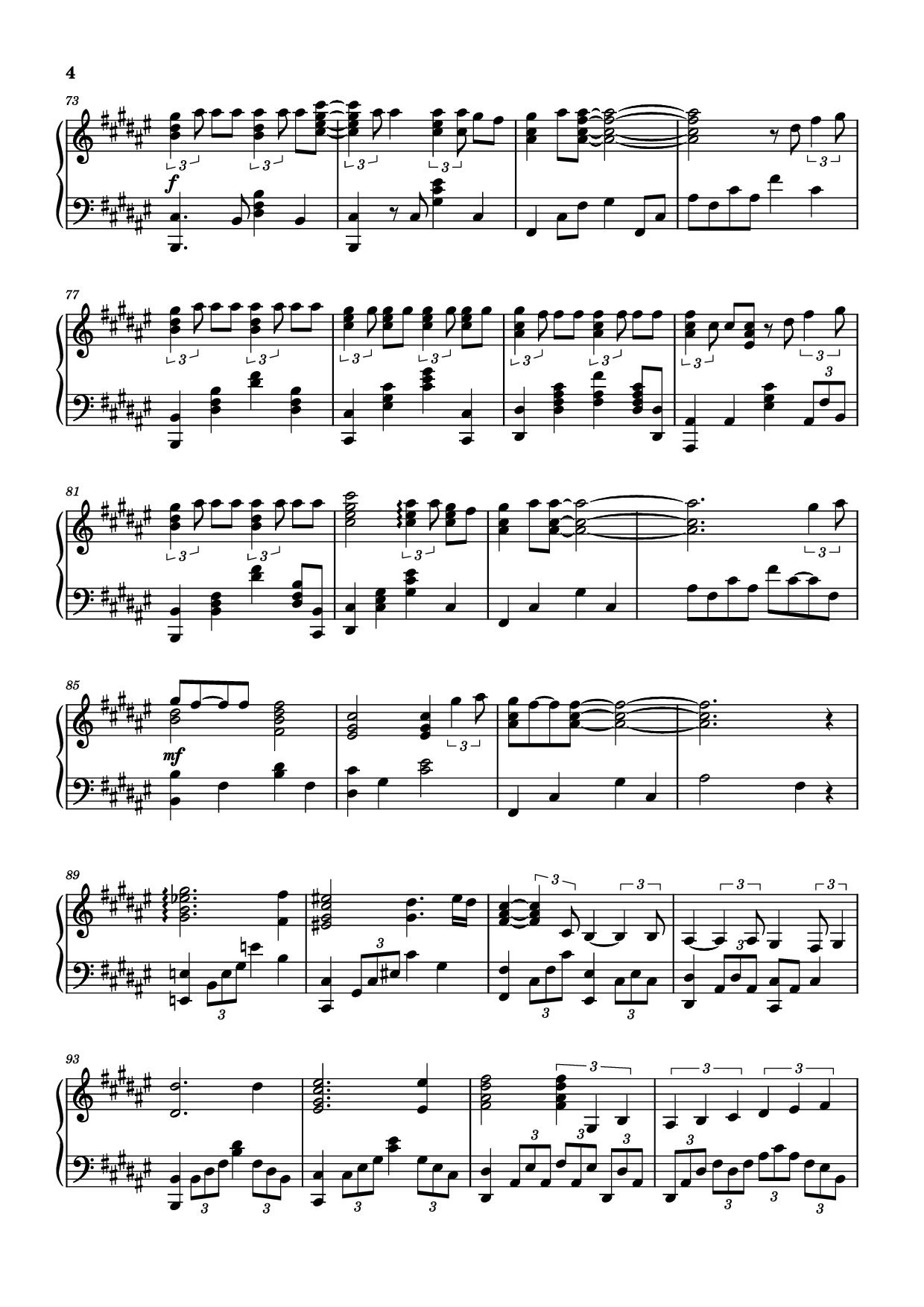 Page 4 of Sheet music PDF Piano Secret Base~君がくれたもの~ Piano - 作曲 / 编排