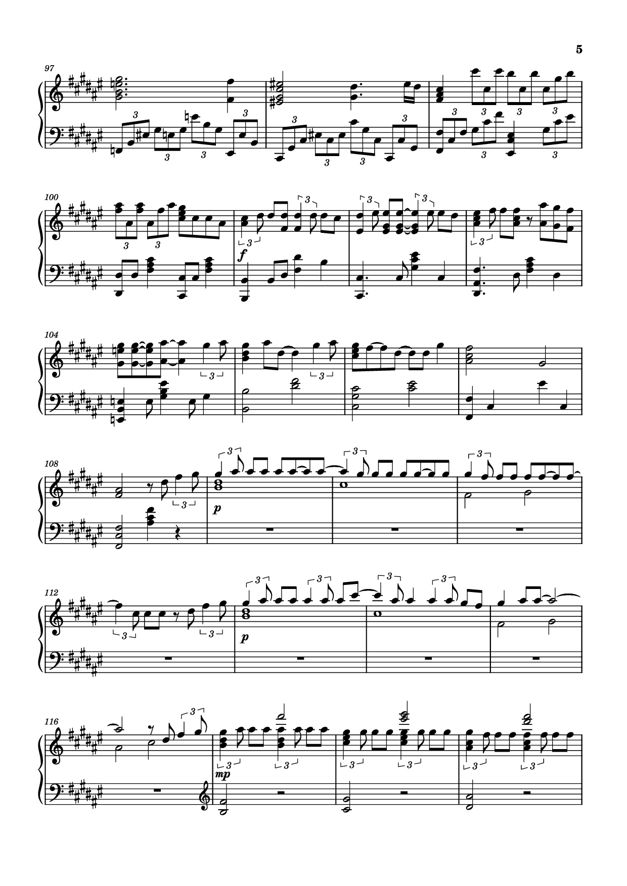 Page 5 of Sheet music PDF Piano Secret Base~君がくれたもの~ Piano - 作曲 / 编排