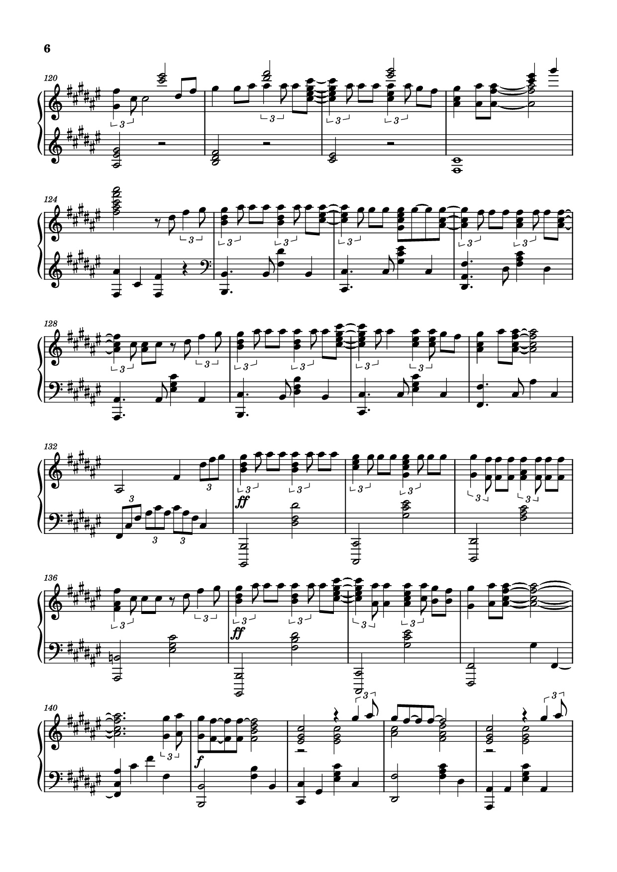 Page 6 of Sheet music PDF Piano Secret Base~君がくれたもの~ Piano - 作曲 / 编排