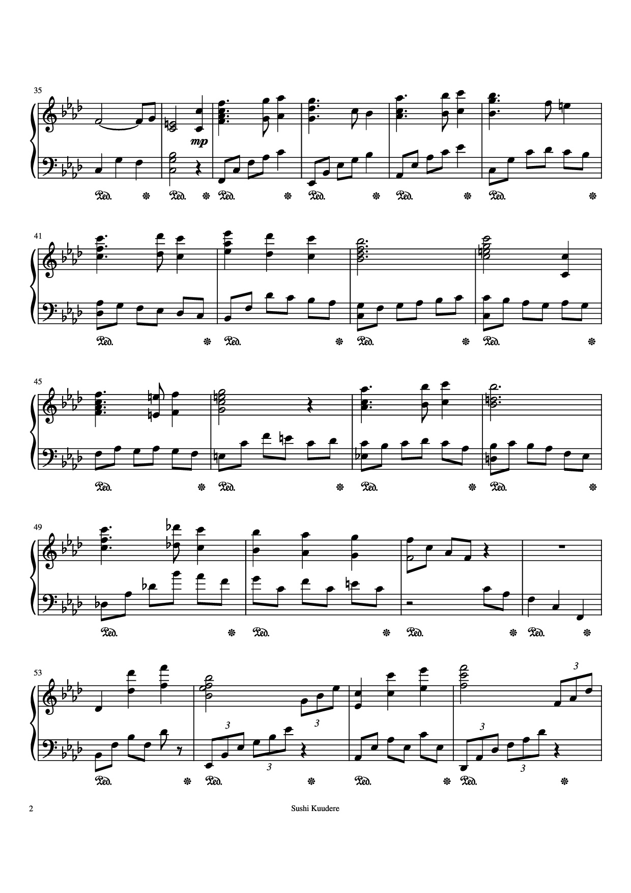 Page 2 of Sheet music PDF Piano Trisha