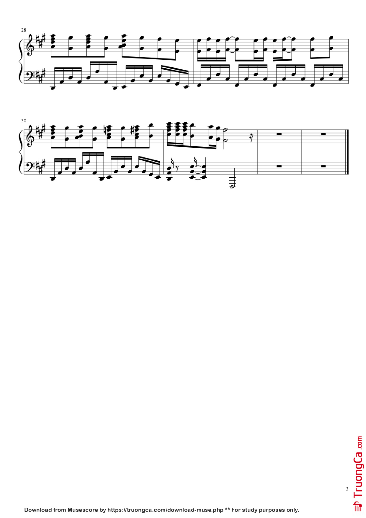 Page 3 of Sheet music PDF Piano Hikaru Nara Piano - Goose House