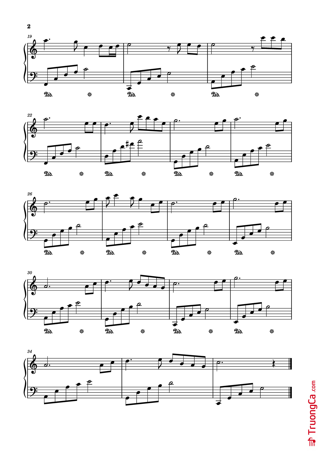 Page 2 of Sheet music PDF Bến Thượng Hải Piano - Nhật Ngân