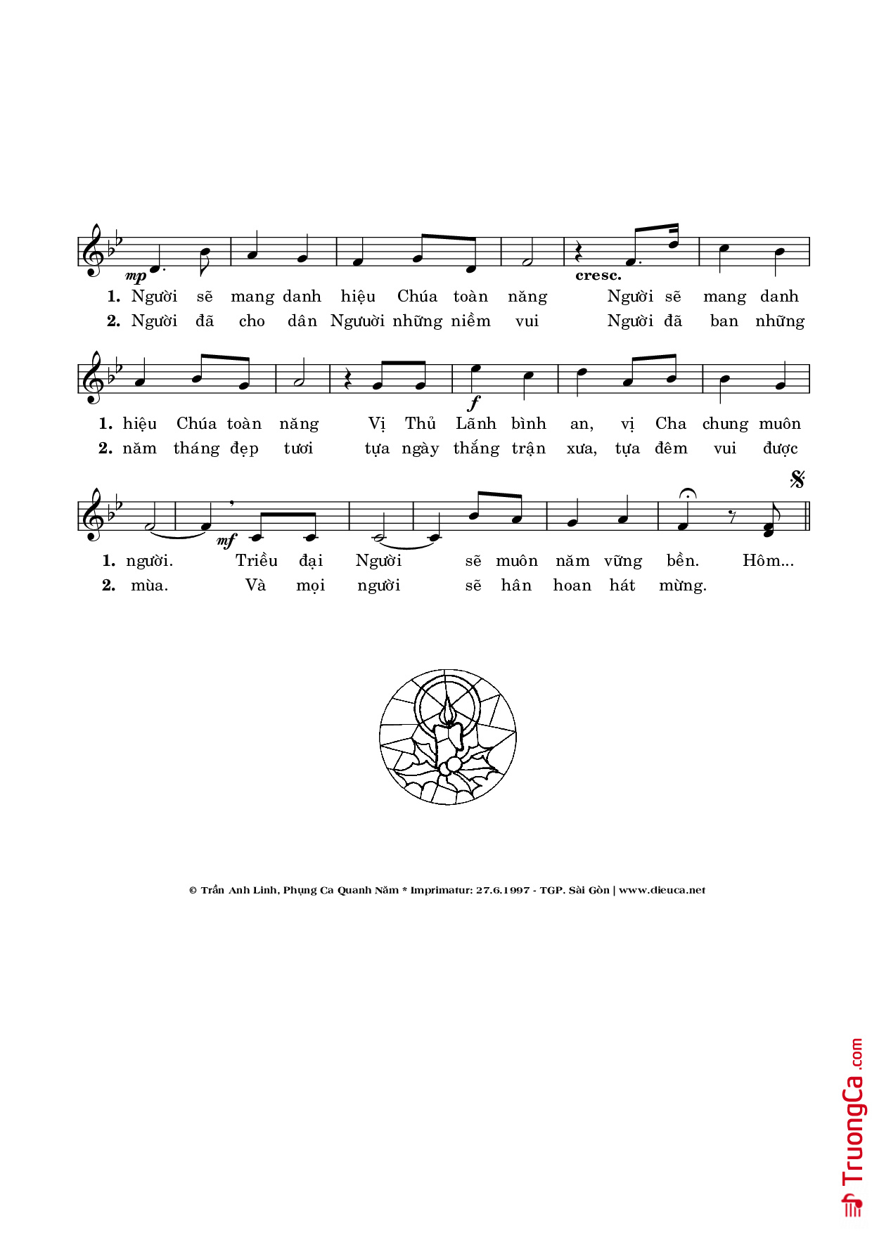 Page 2 of Sheet music PDF nguồn ánh sáng - Trần Anh Linh