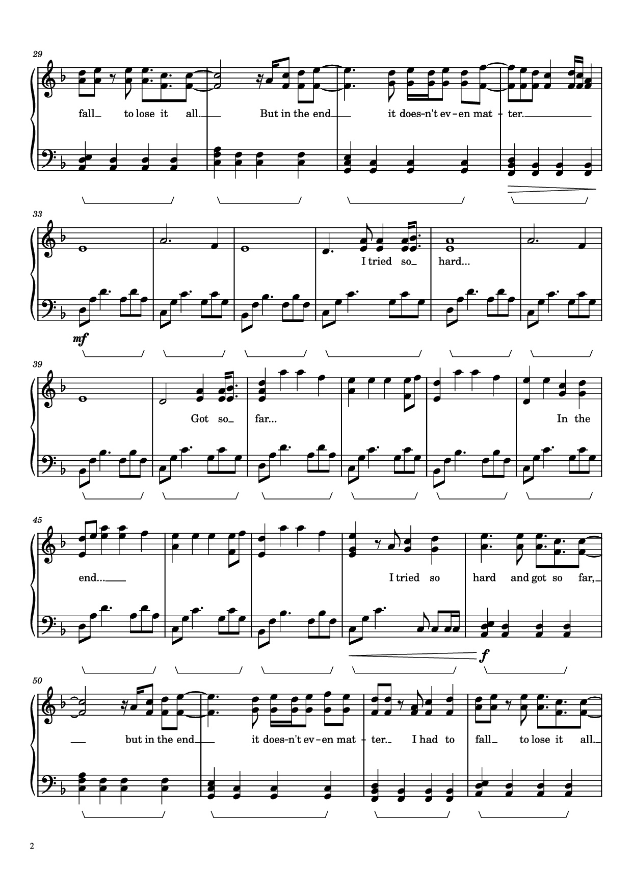 Page 2 of Sheet music PDF Piano In the End Piano - Linkin Park