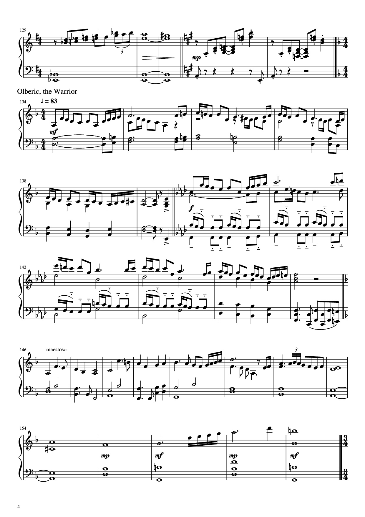 Page 4 of Sheet music PDF Piano Octopath Traveller Piano - Music by Yasunori Nishiki