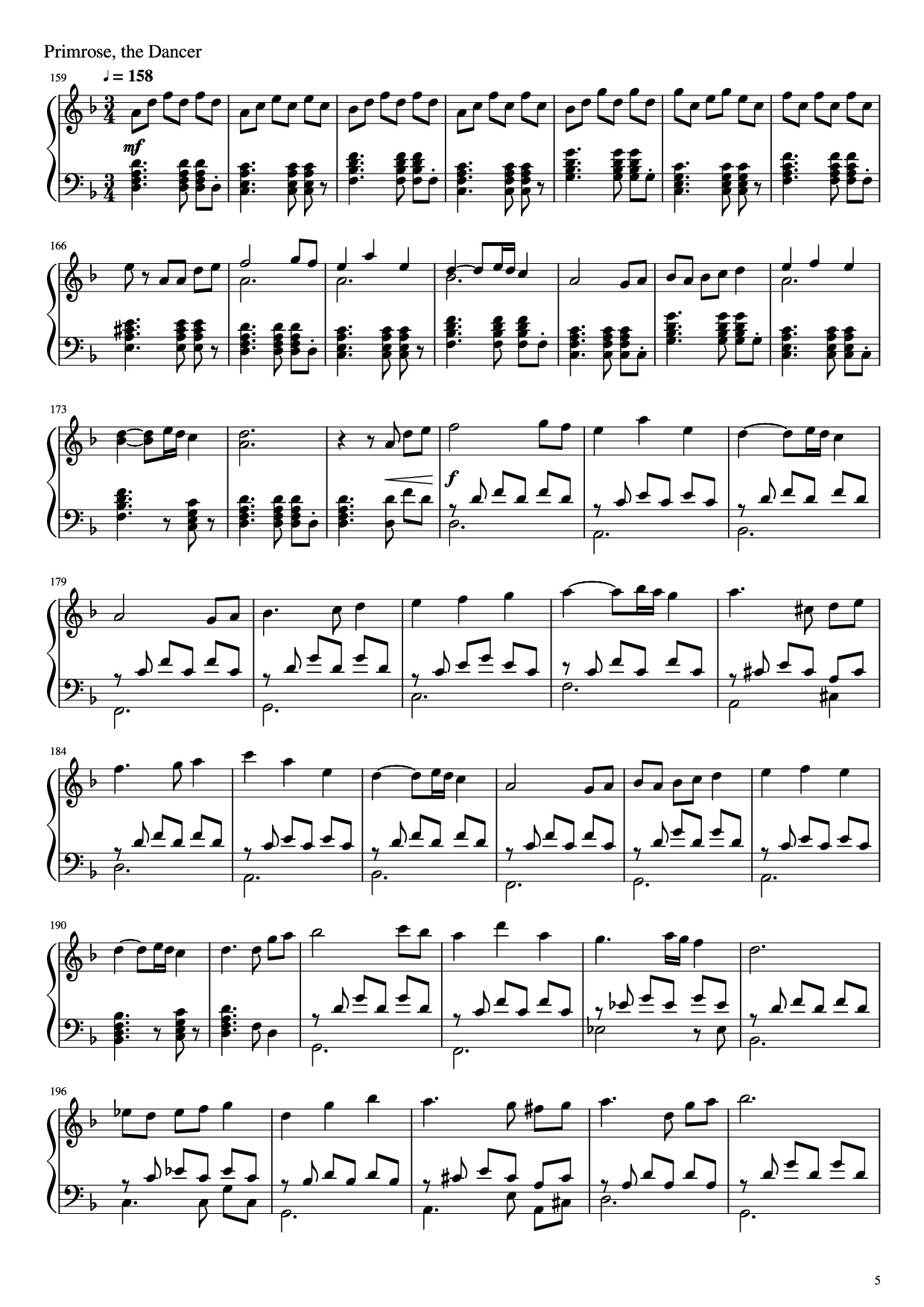 Page 5 of Sheet music PDF Piano Octopath Traveller Piano - Music by Yasunori Nishiki