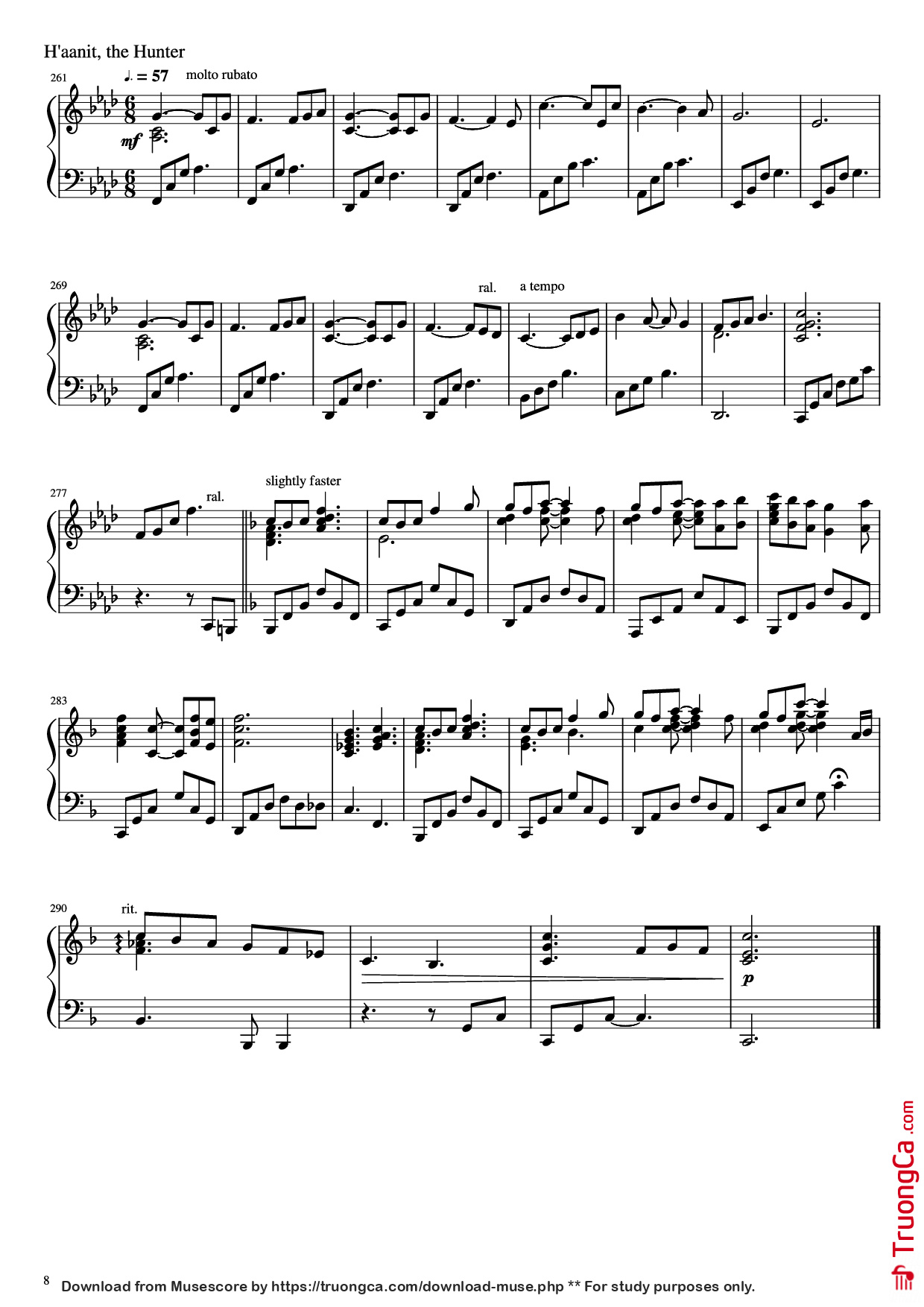 Page 8 of Sheet music PDF Piano Octopath Traveller Piano - Music by Yasunori Nishiki