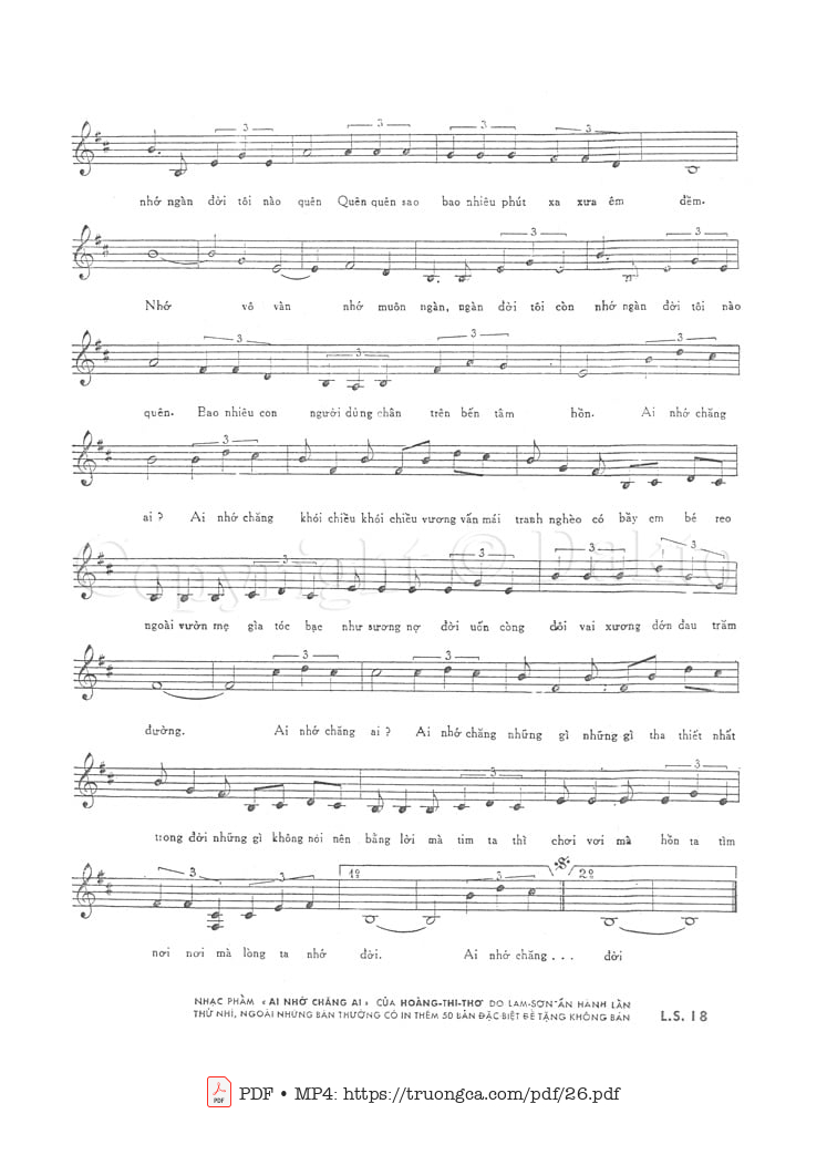 Page 3 of Sheet music PDF Ai nhớ chăng ai - Hoàng Thi Thơ