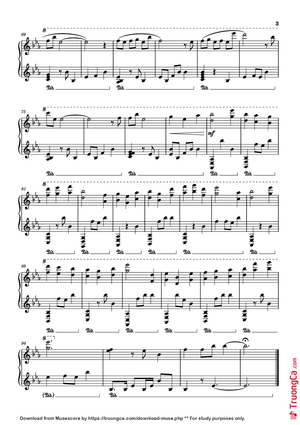 Page 3 of Sheet music PDF Piano Apathy - Umineko Piano - Arr: Daniel Duro Soto