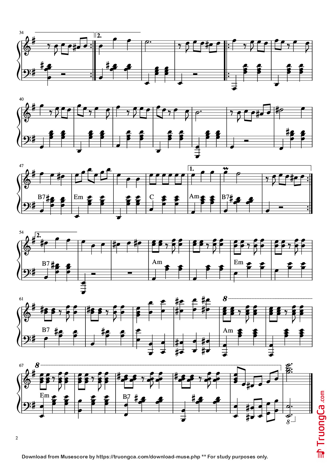 Page 2 of Sheet music PDF Piano La Foule Piano - Ángel Cabral