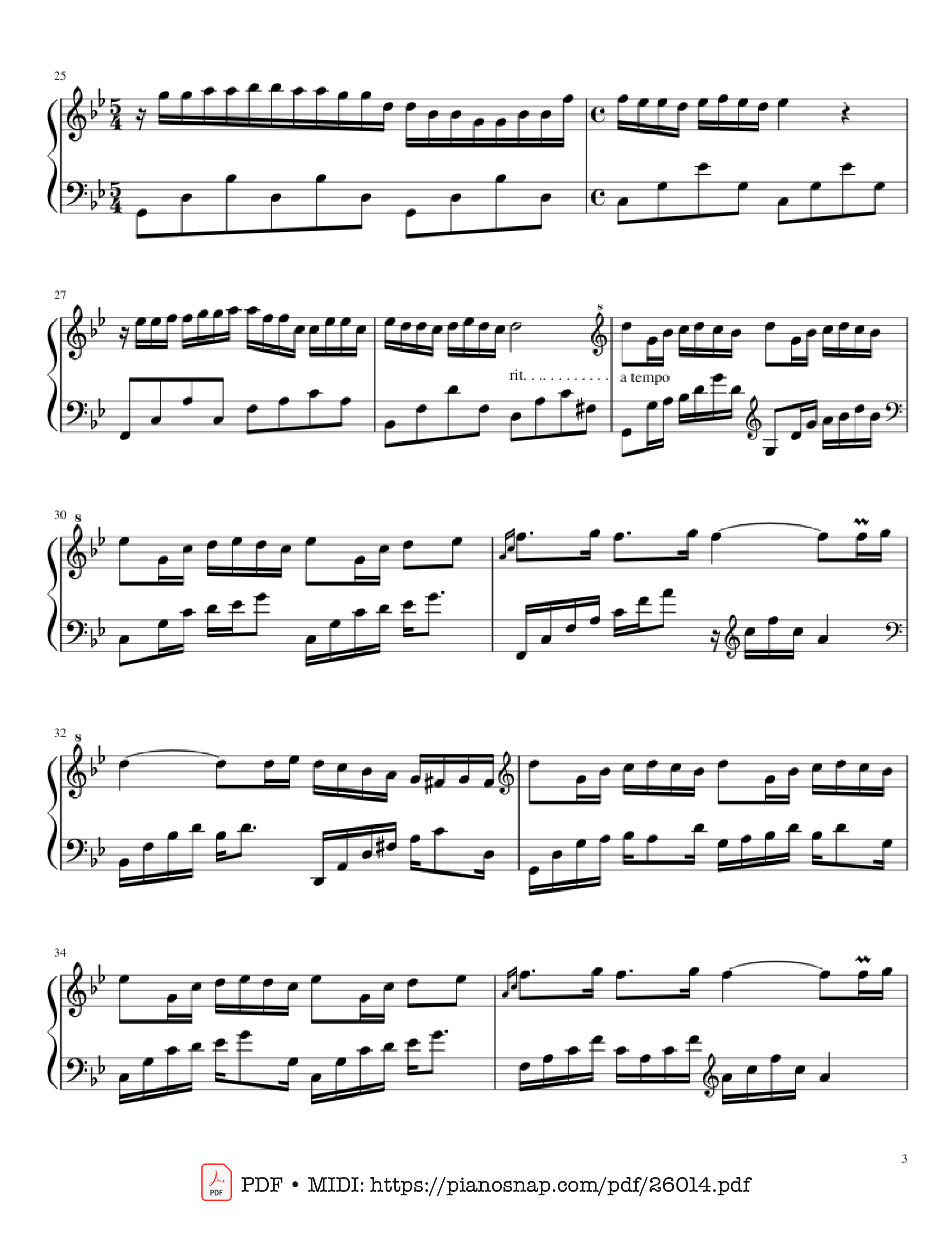 Page 3 of Sheet music PDF Piano Mariage d