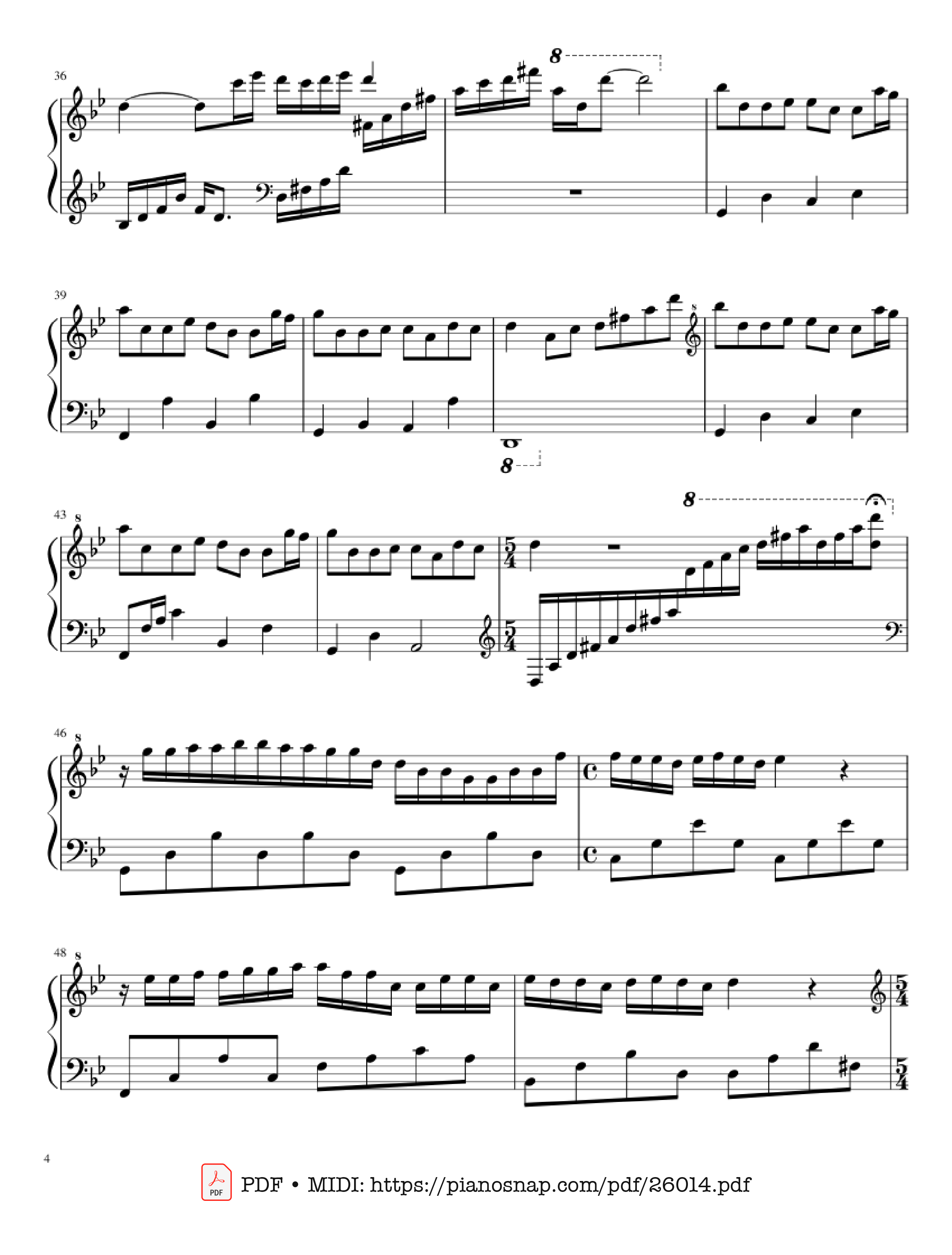 Page 4 of Sheet music PDF Piano Mariage d