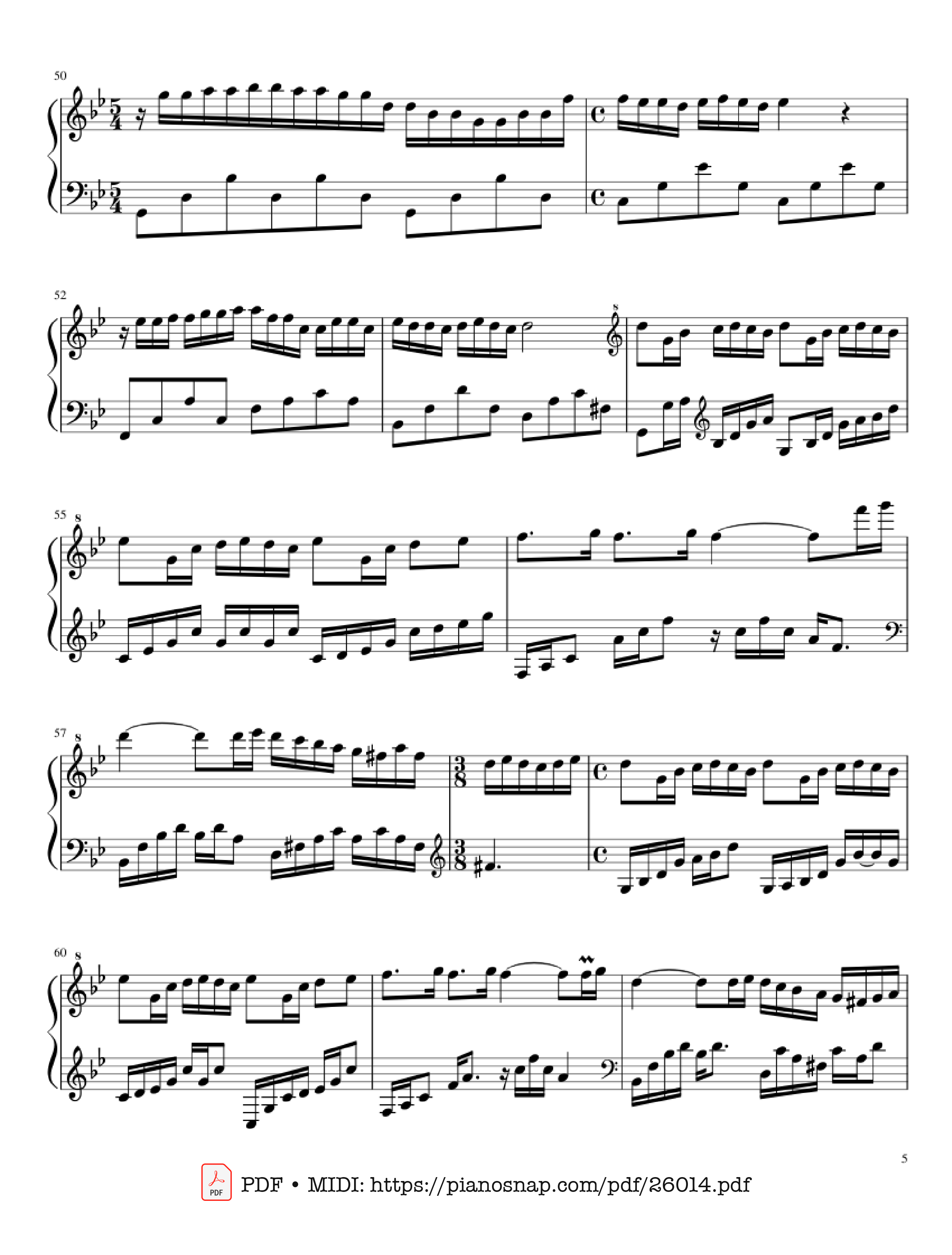 Page 5 of Sheet music PDF Piano Mariage d