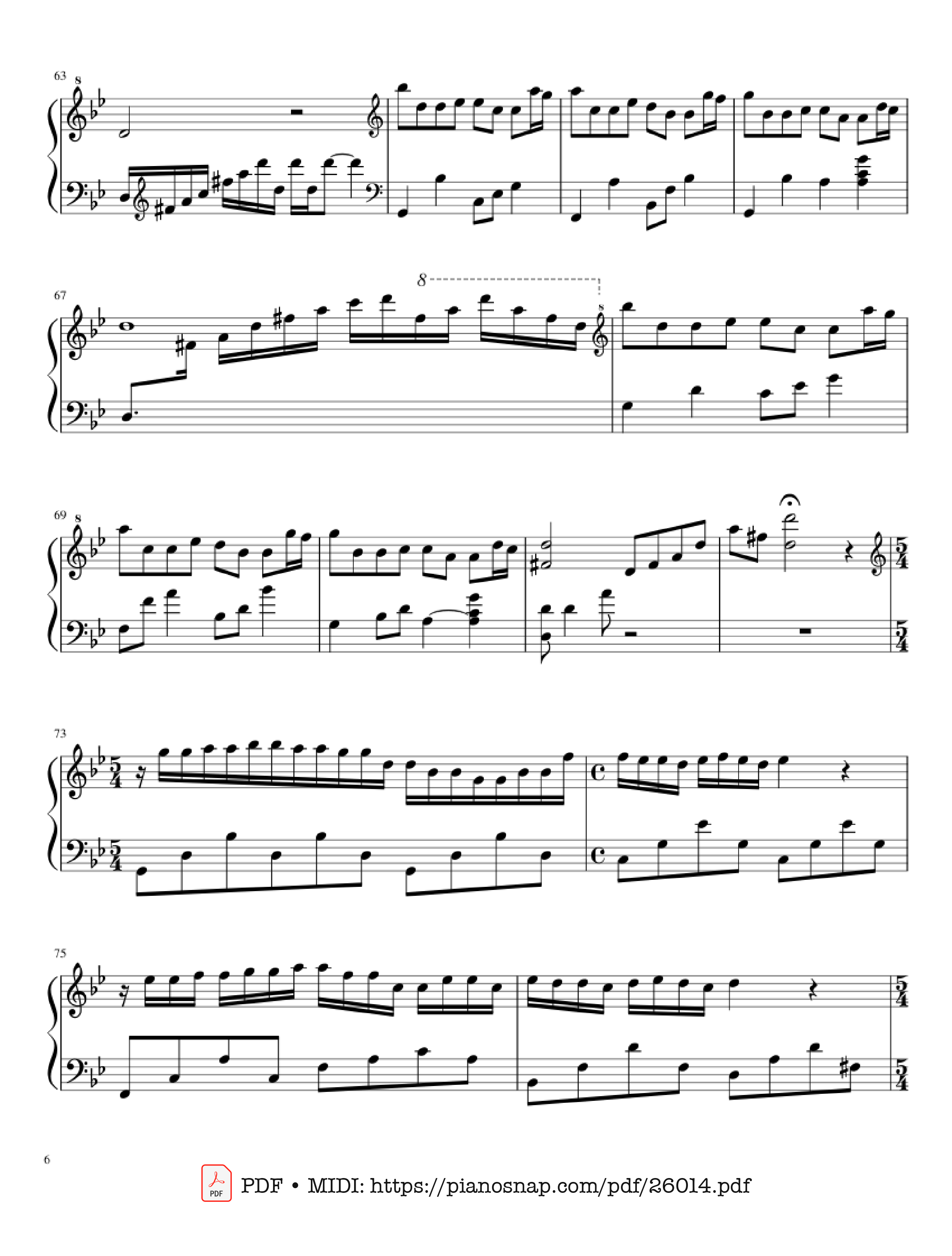 Page 6 of Sheet music PDF Piano Mariage d