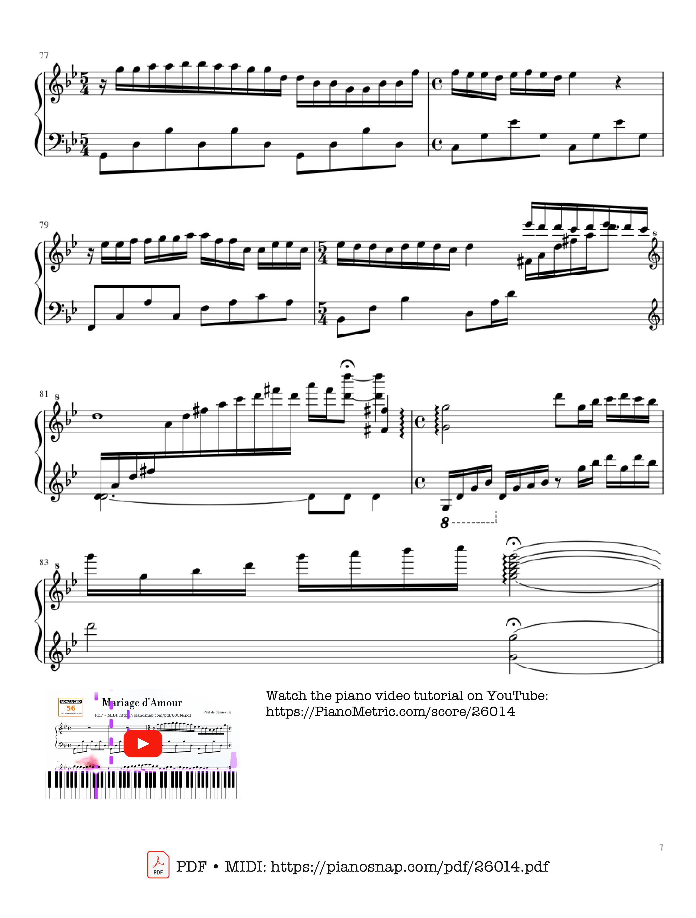 Page 7 of Sheet music PDF Piano Mariage d