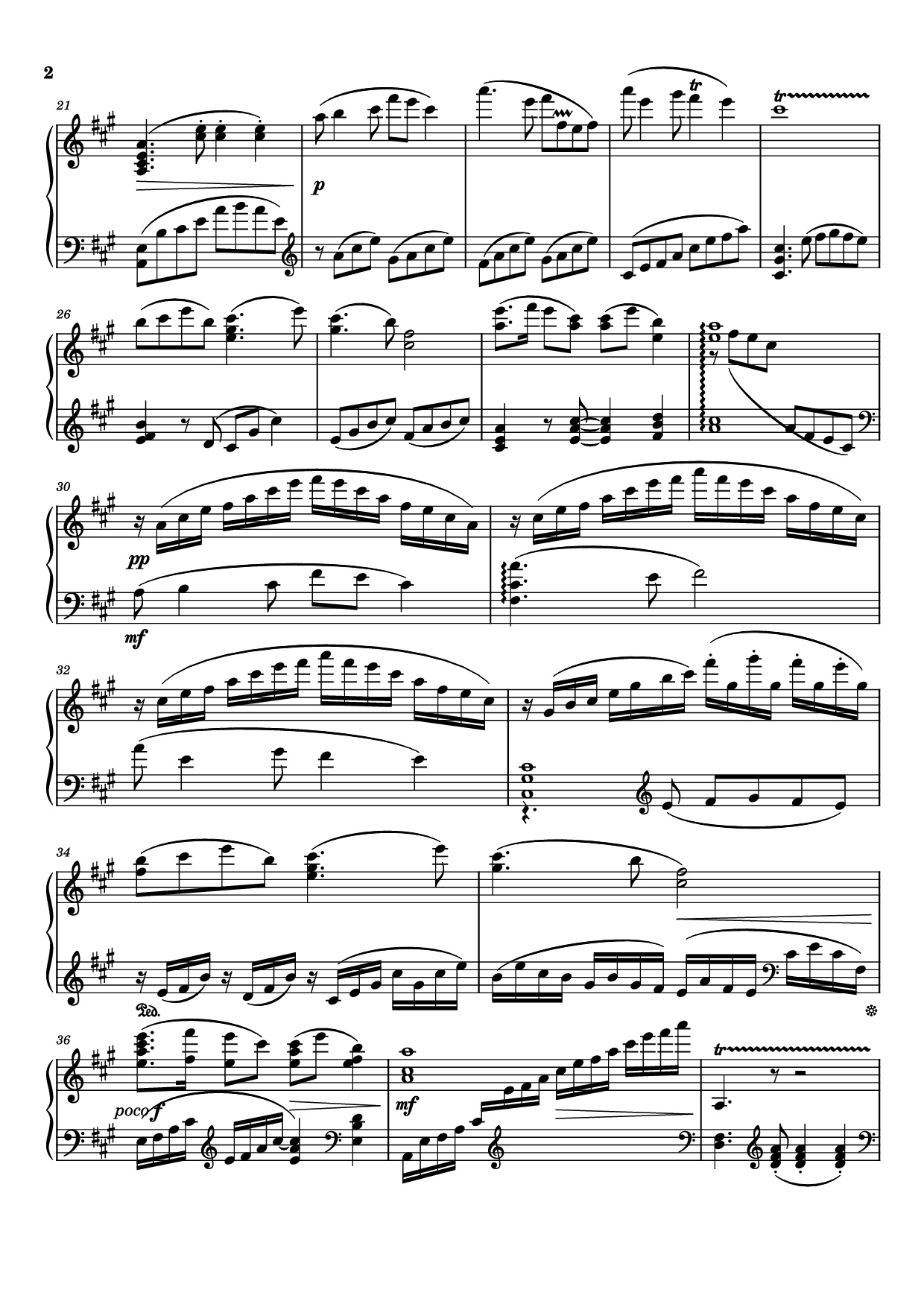 Page 2 of Sheet music PDF Piano Silver Clouds Chasing the Moon Piano - Wang Jian Zhong