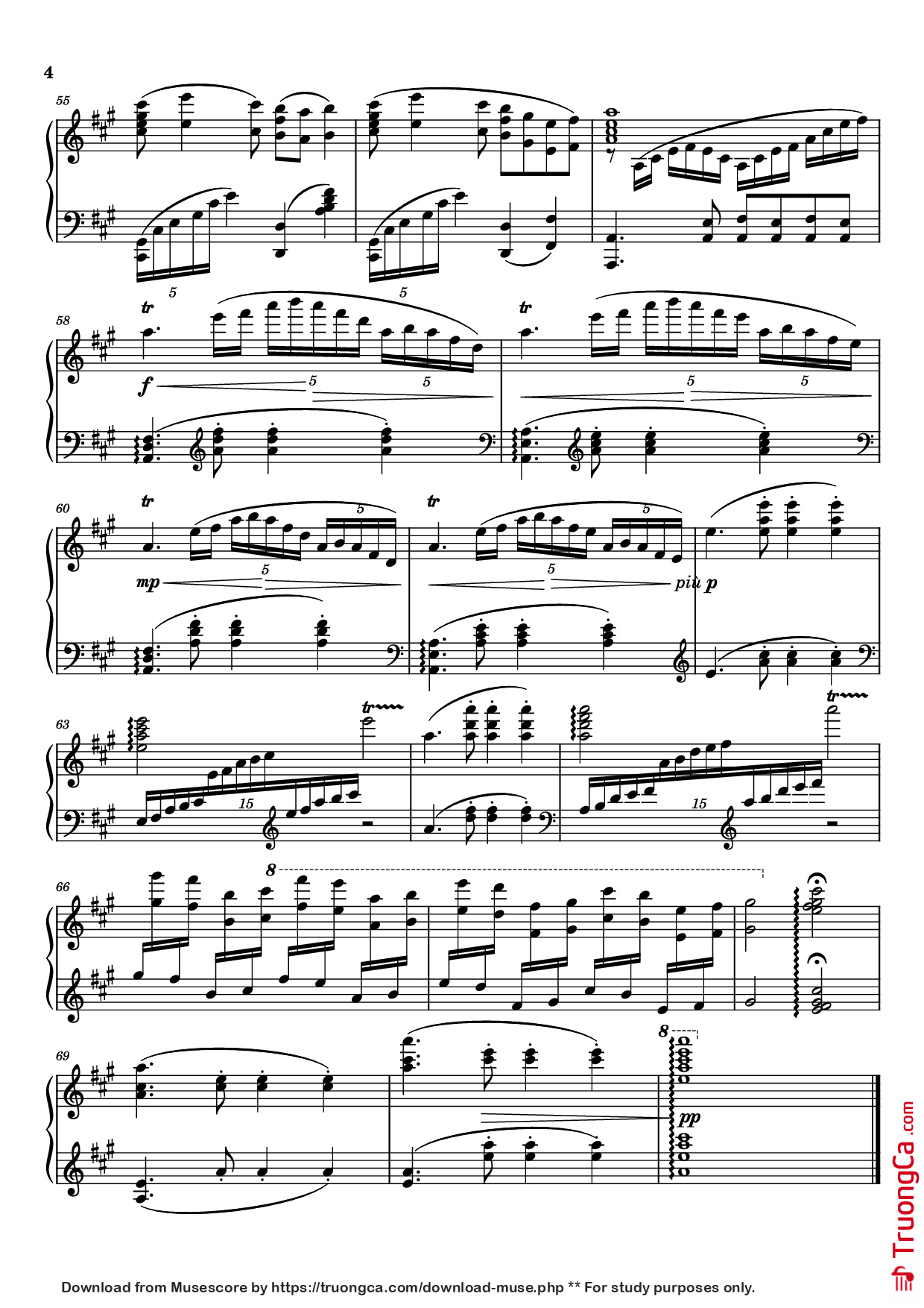 Page 4 of Sheet music PDF Piano Silver Clouds Chasing the Moon Piano - Wang Jian Zhong