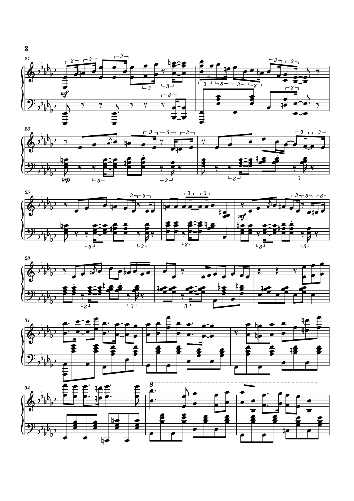 Page 2 of Sheet music PDF Piano Furina All the World