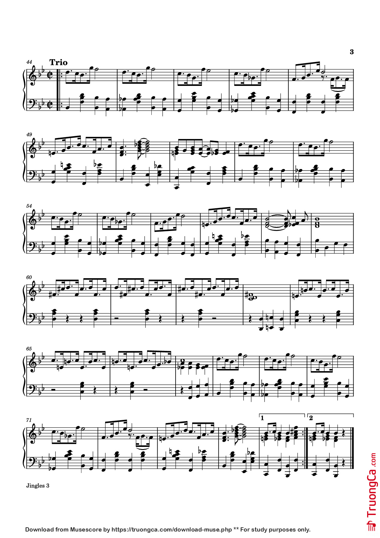 Page 3 of Sheet music PDF Piano JINGLES Piano - JAS. P. JOHNSON