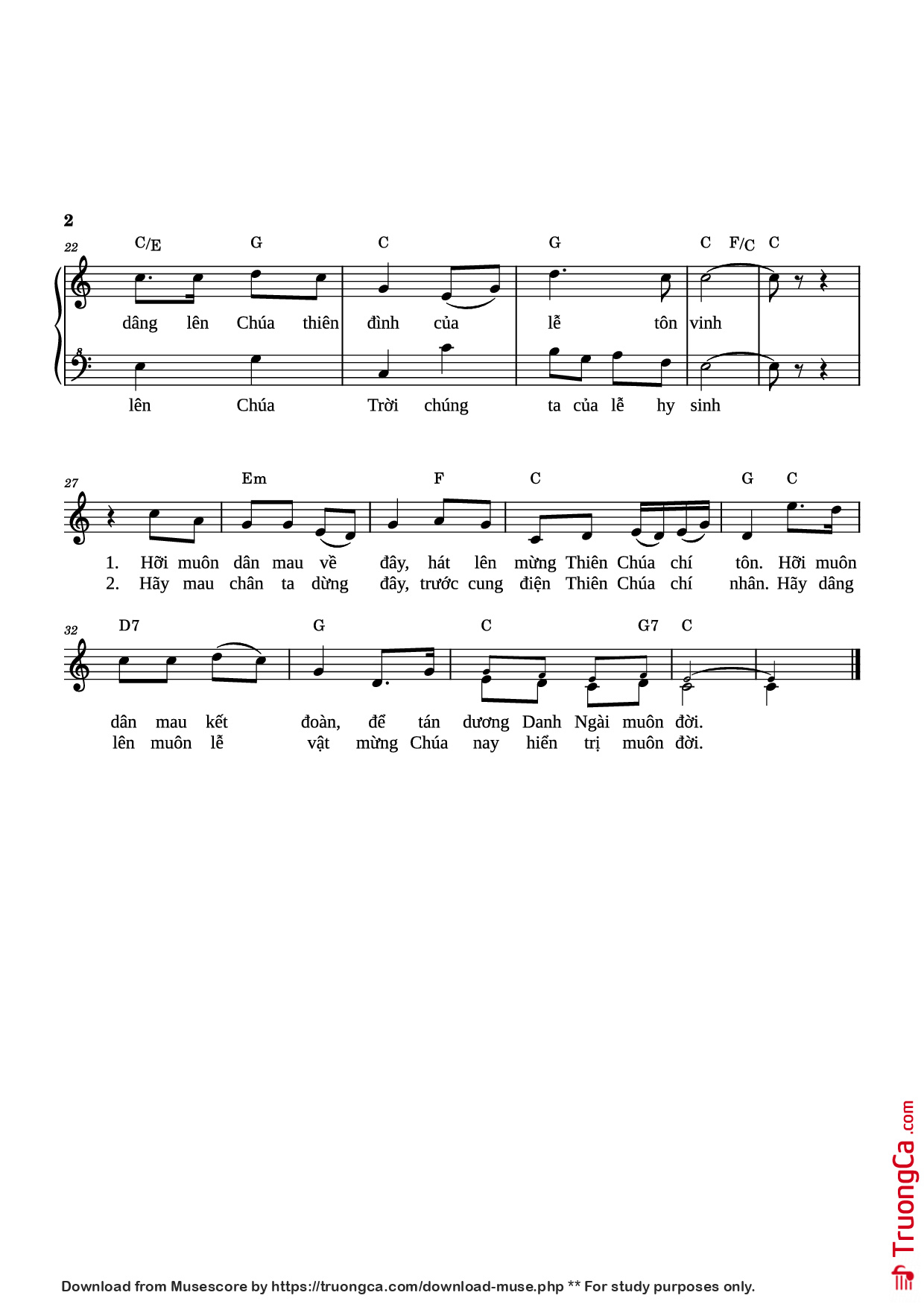 Page 2 of Sheet music PDF Hãy Tiến Vào - Lan thanh
